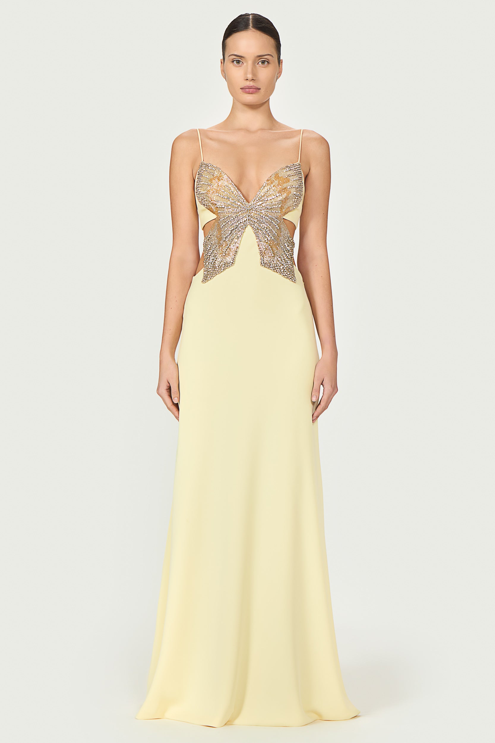 Azmira Cutout Crepe Gown