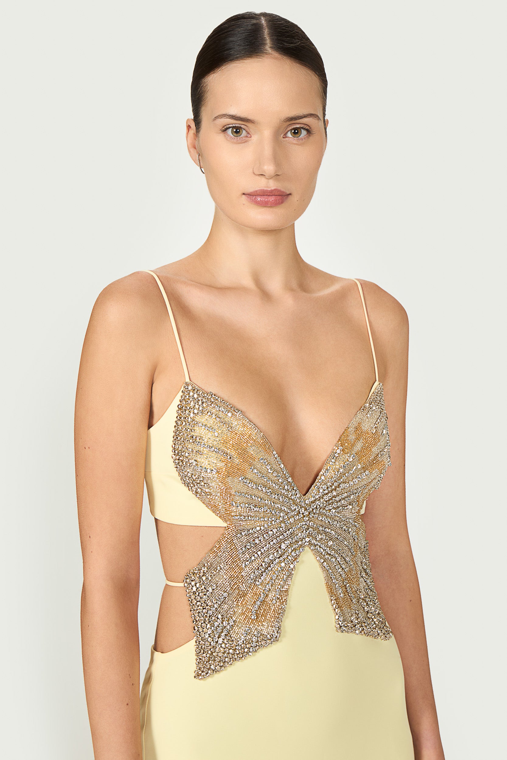 Azmira Cutout Crepe Gown