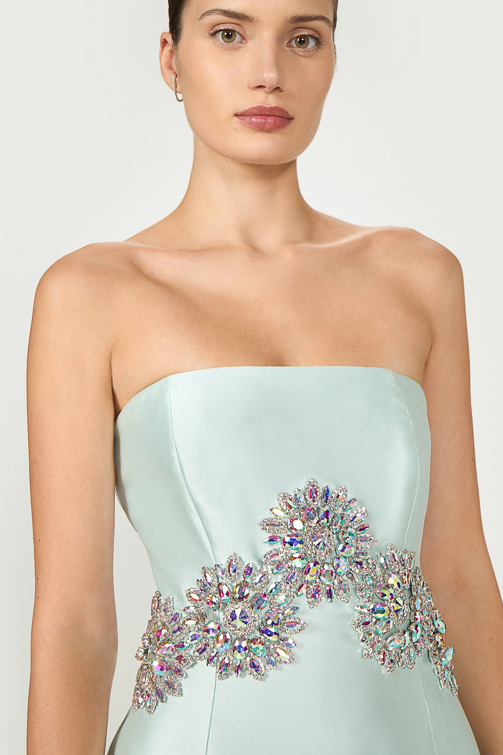 Bria Silk Mikado Strapless Dress