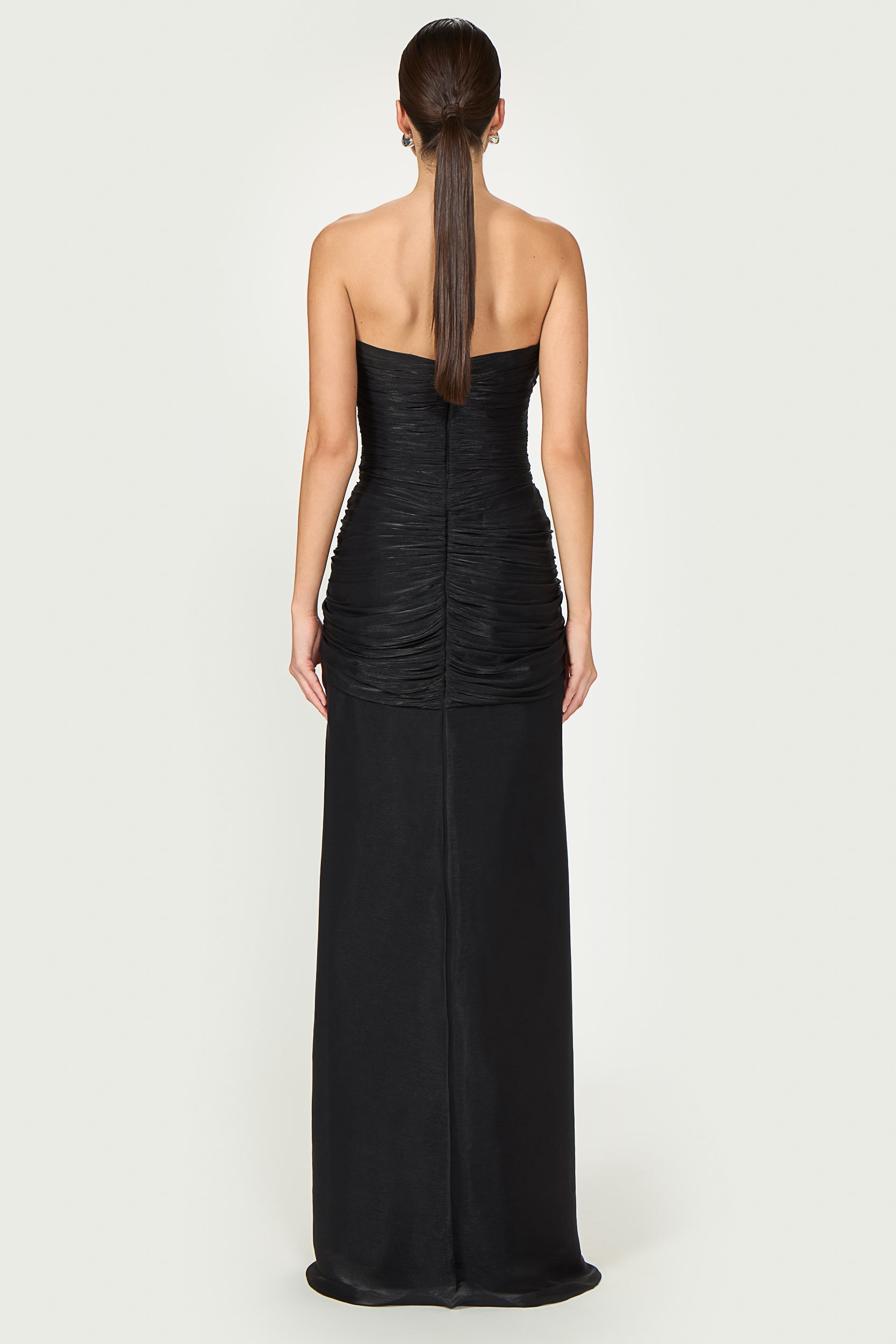 Brigitta Lurex Georgette Strapless Gown