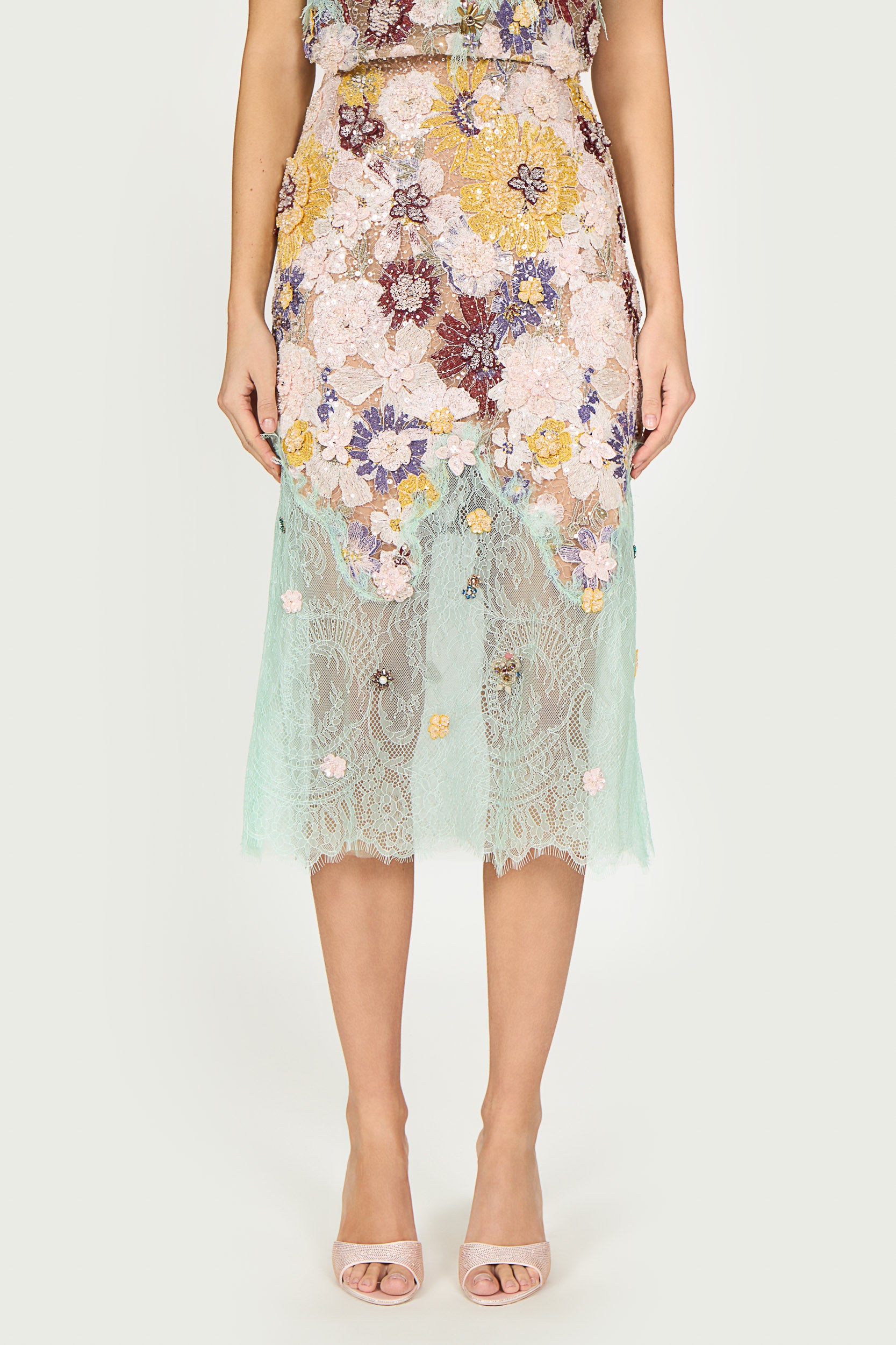 Rada Embroidered Floral Lace Skirt