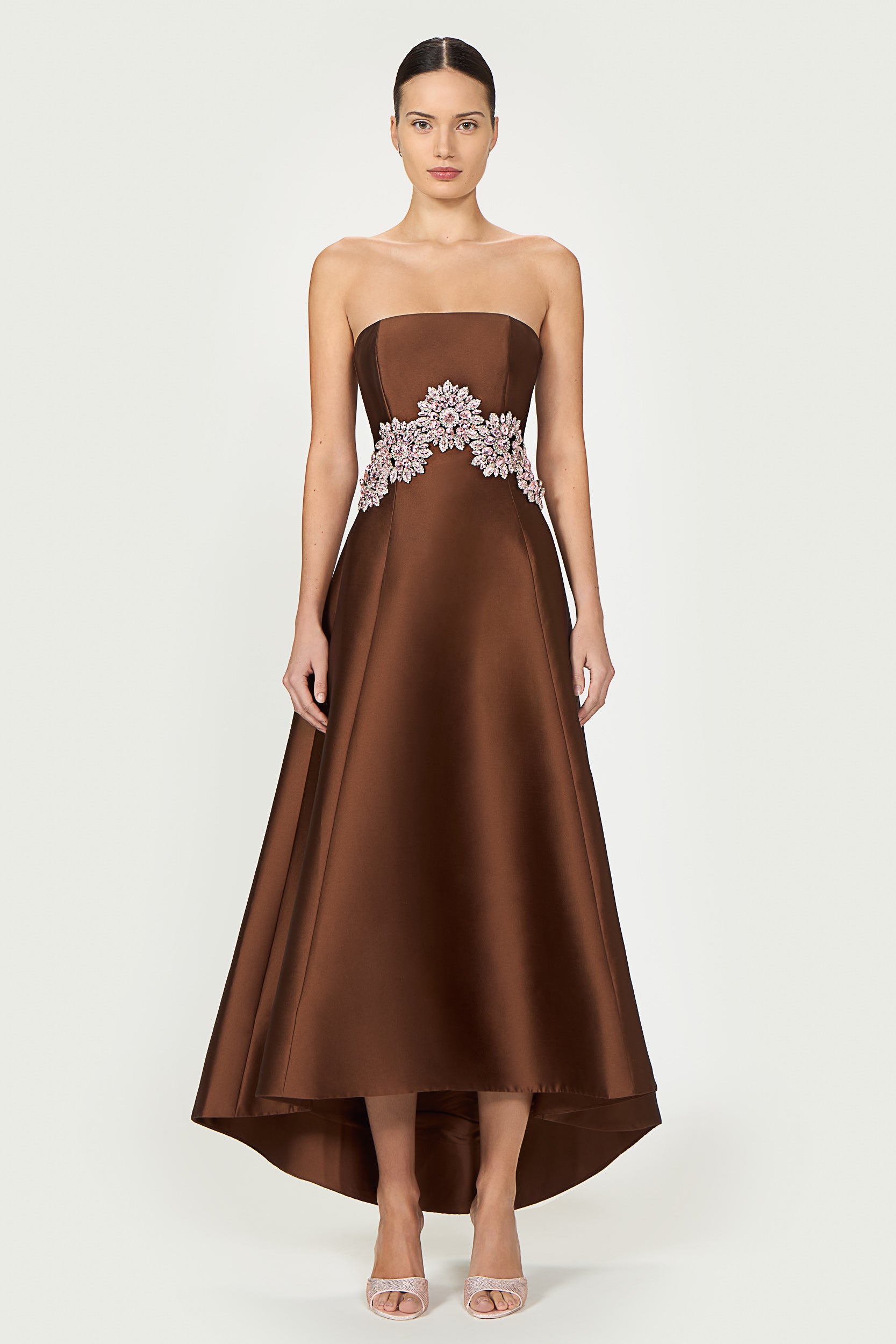 Bria Silk Mikado Strapless Dress