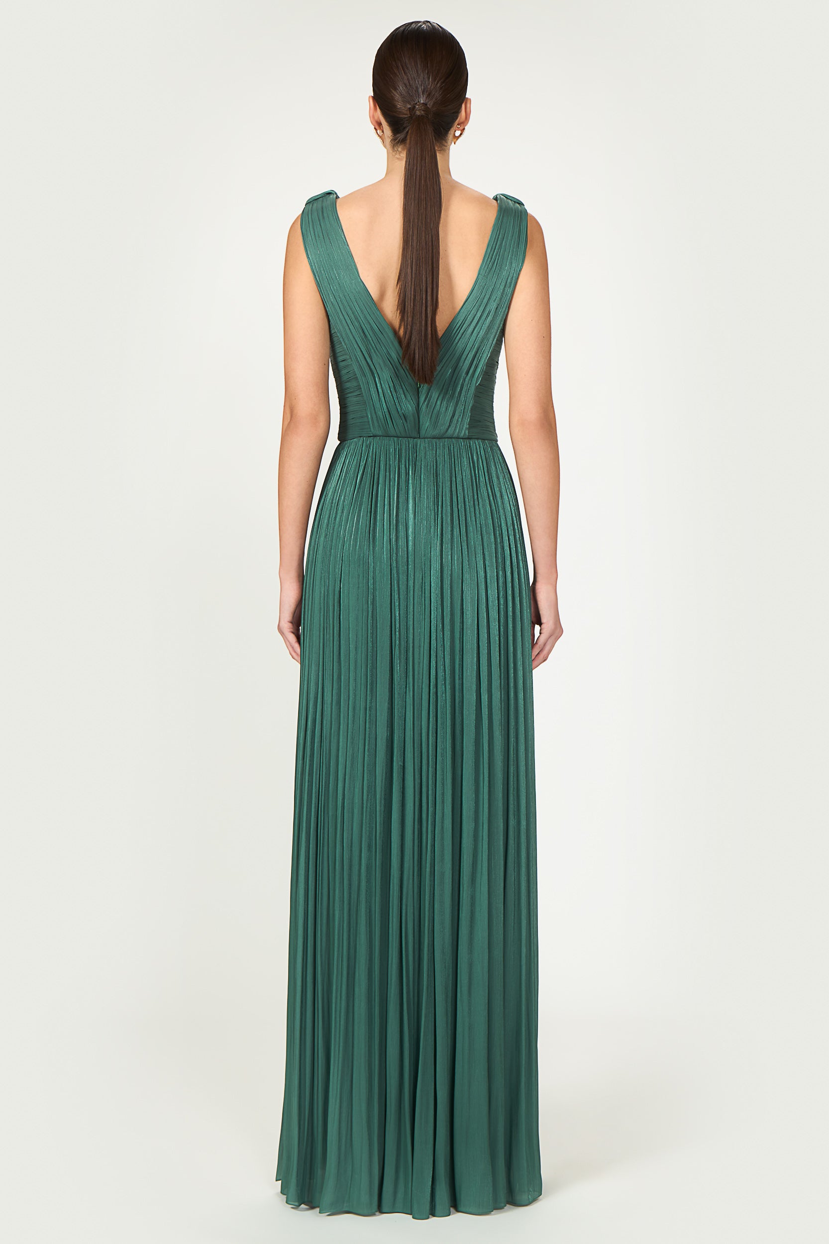 Anilia Lurex Georgette Plunge Neckline Gown