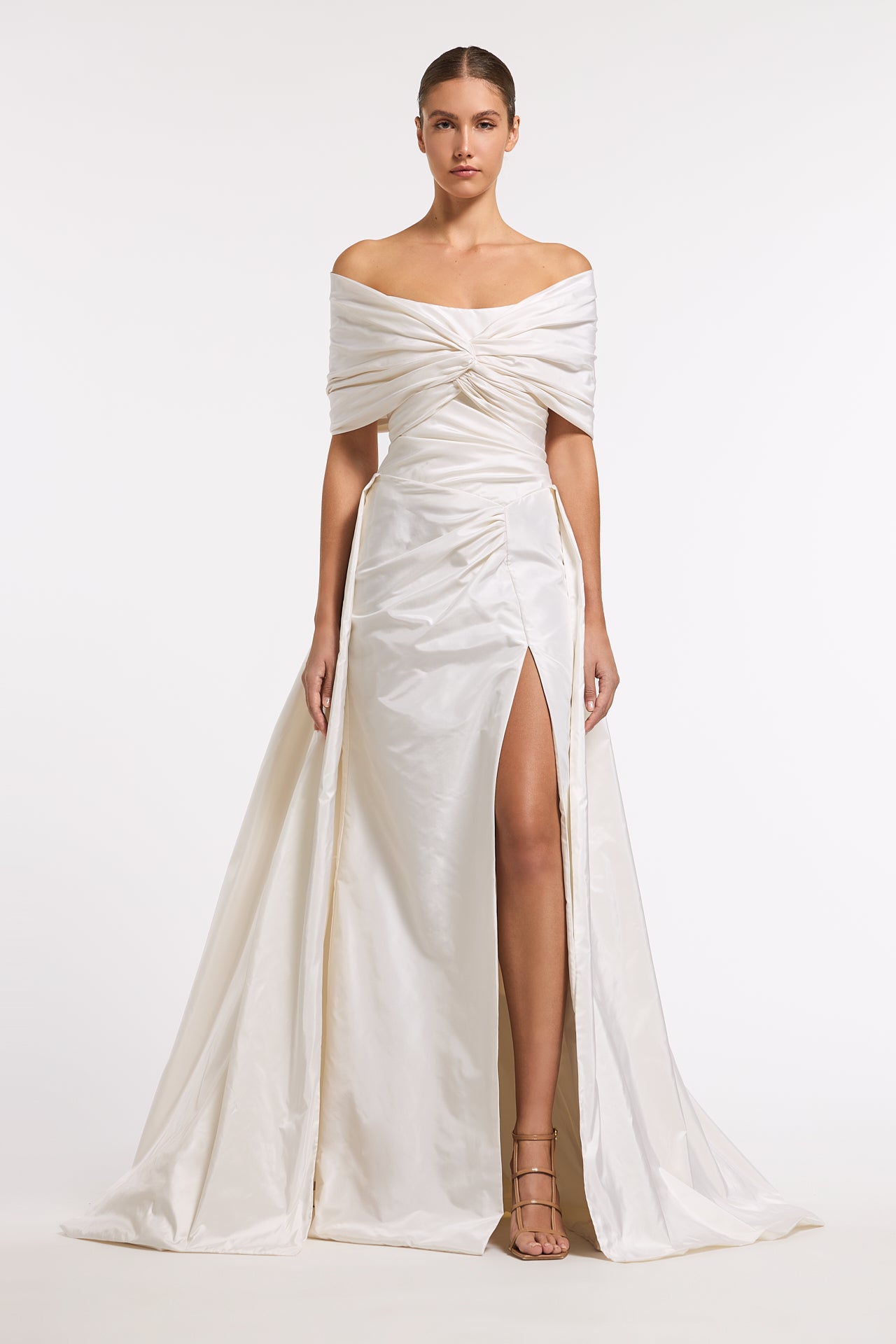 Meda Silk Taffeta Ruched Gown