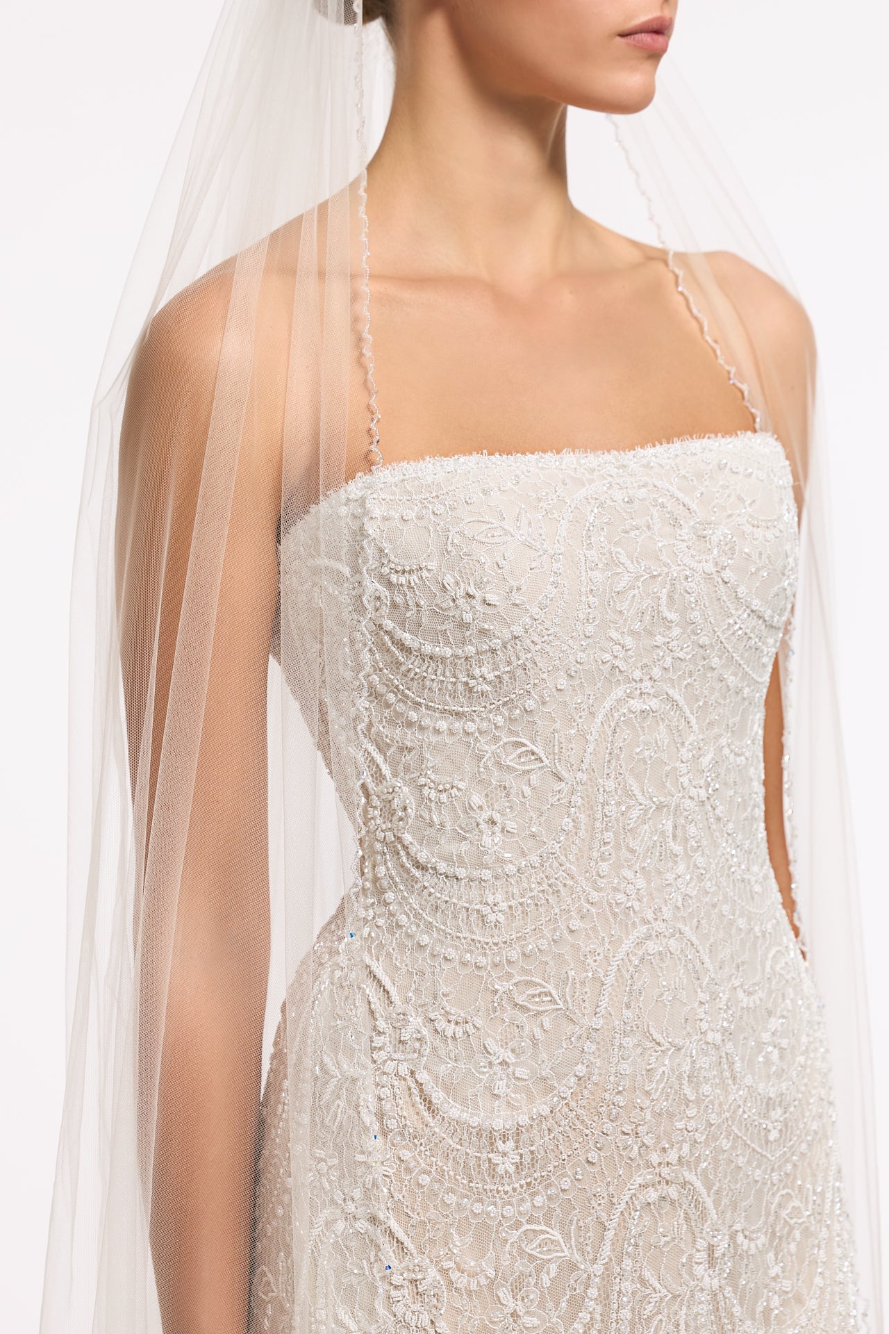 French Tulle Crystal-Edge Veil