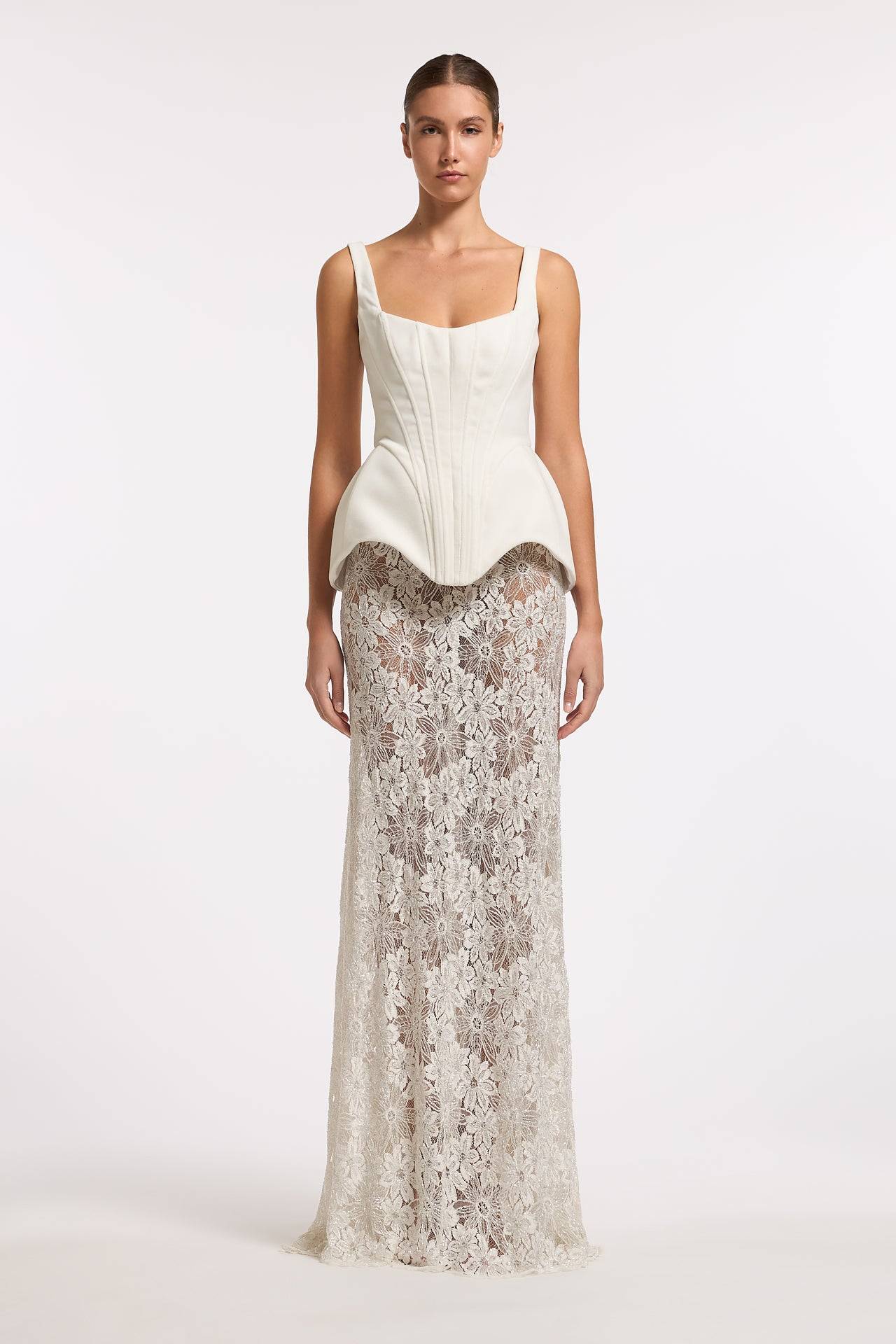 Andri Cotton Velvet Boned Bustier