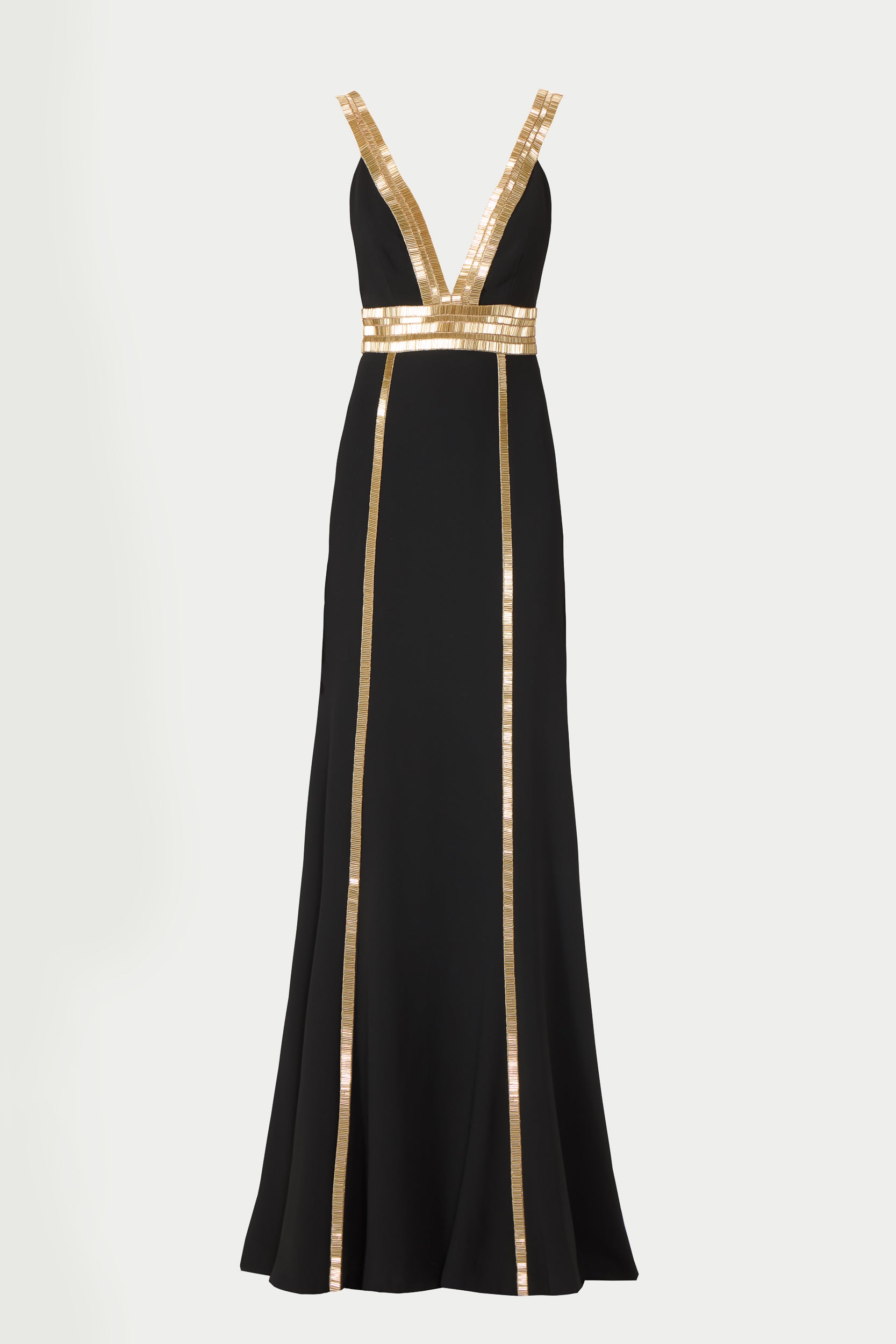 Lucine Crepe Beaded Gown