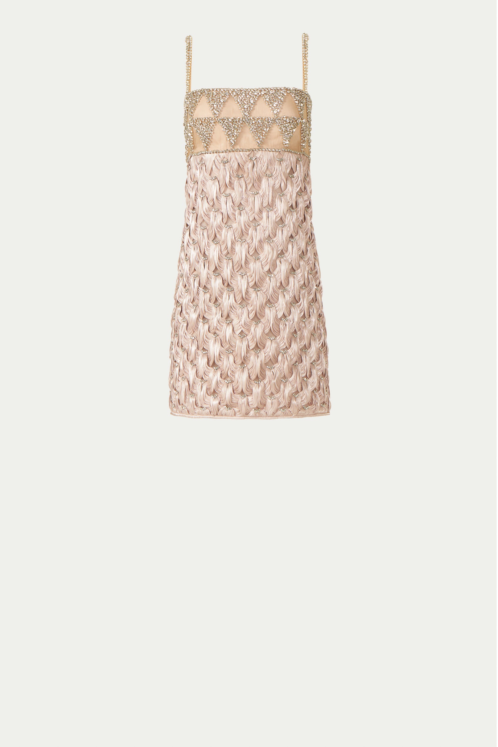 Julissa Crystal Lurex Satin Mini Shift Dress