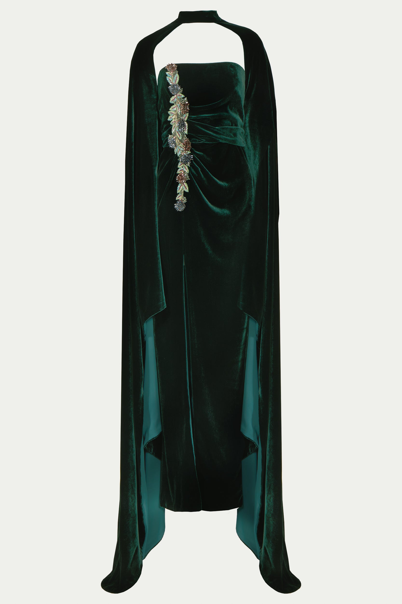 Brisha Velvet Ruched Gown