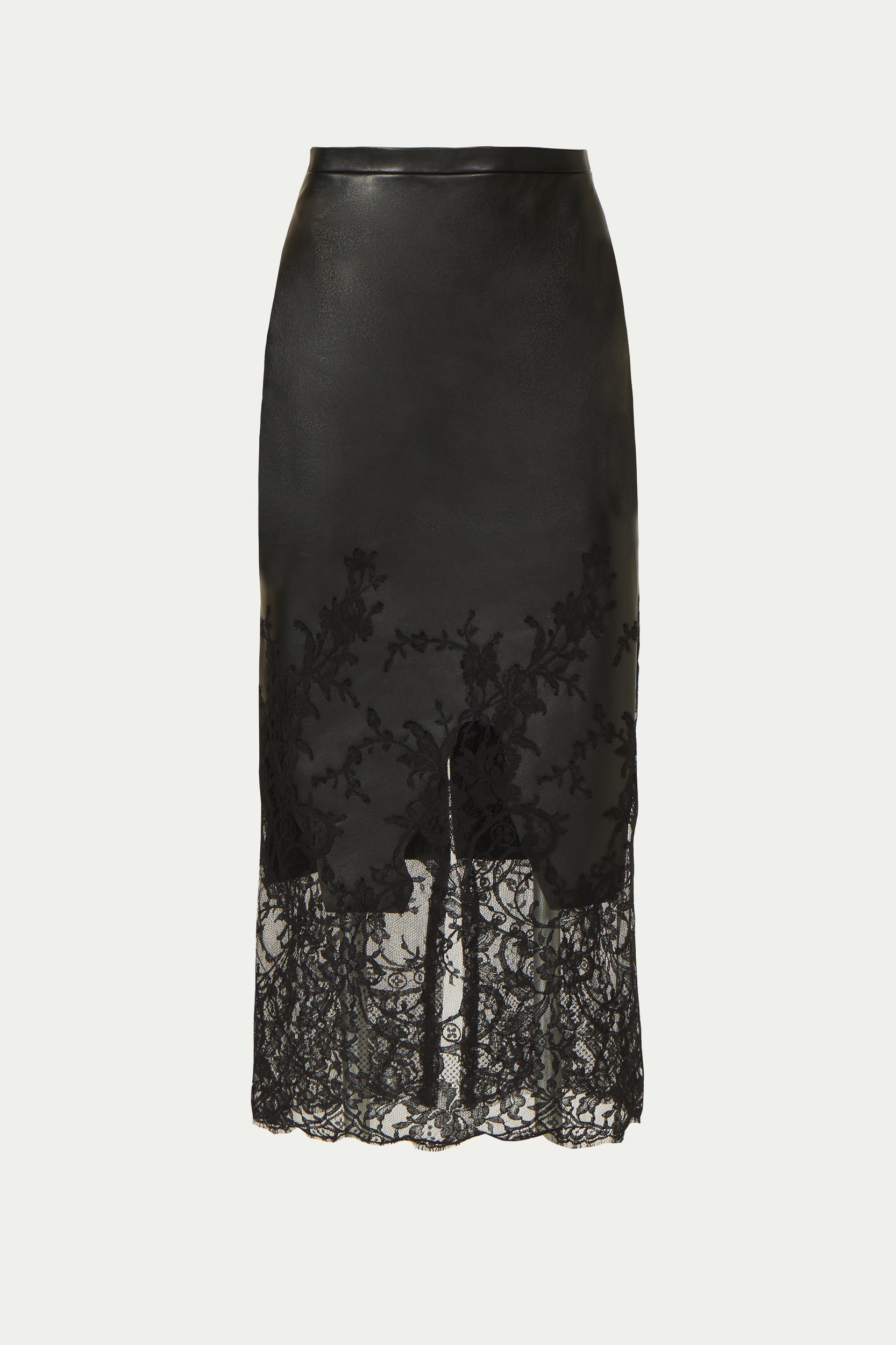 Asha Leather Lace Pencil Skirt