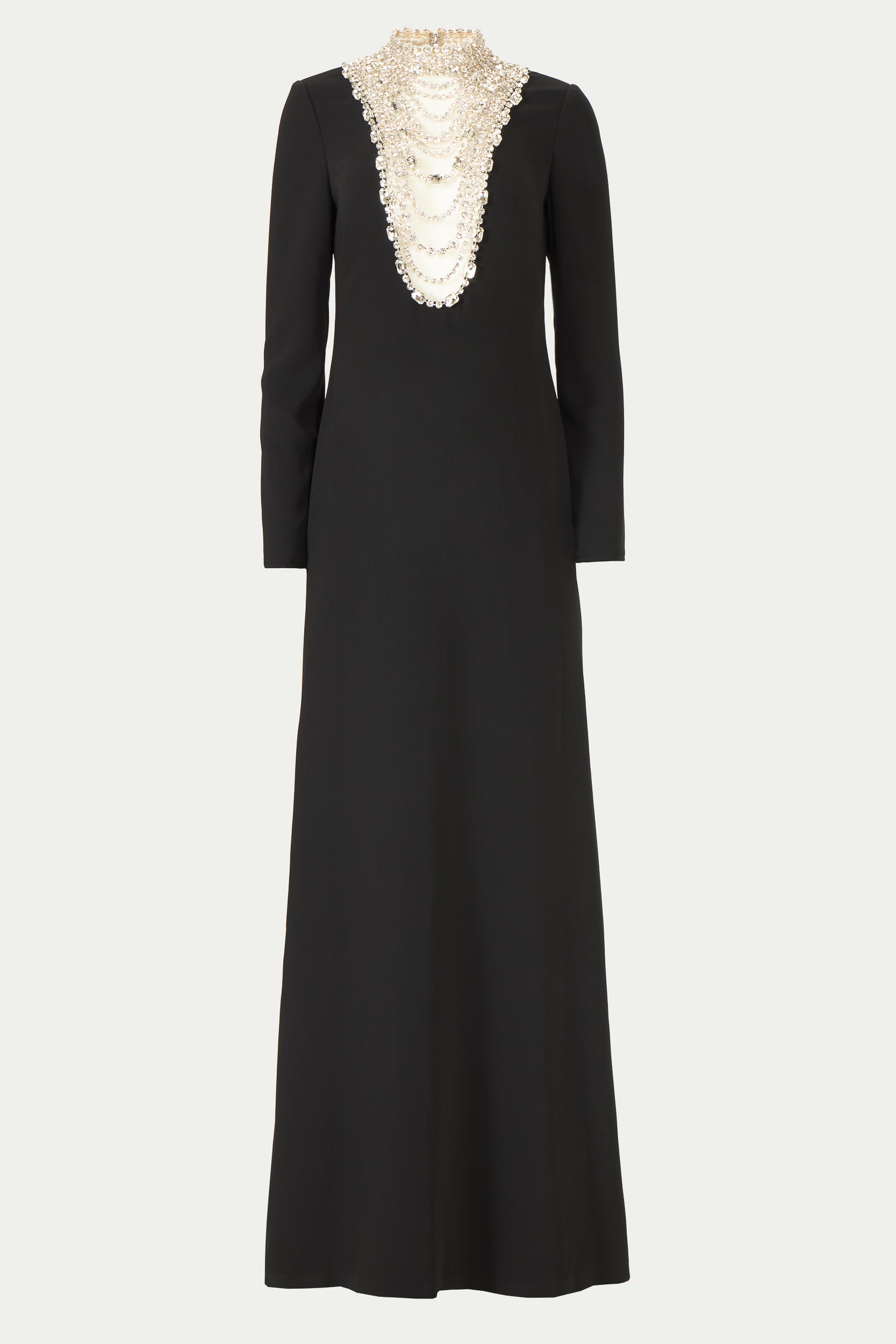 Dellana Crepe Crystal Embellished Gown