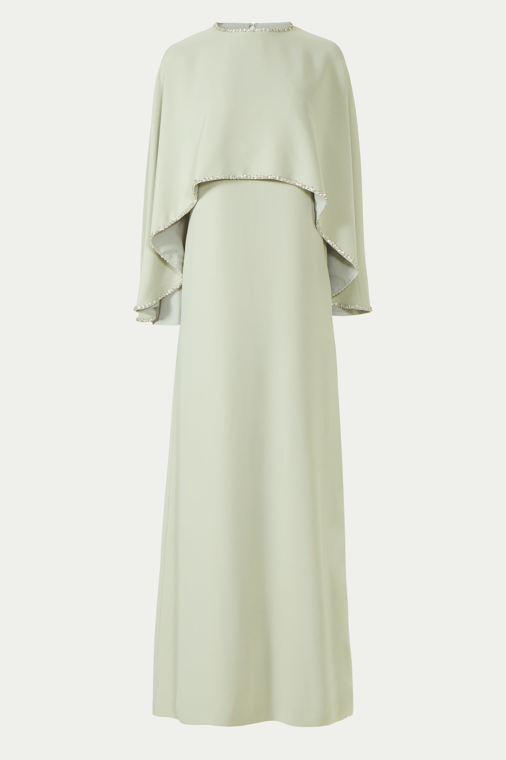 Karolina Crepe Cape Column Gown