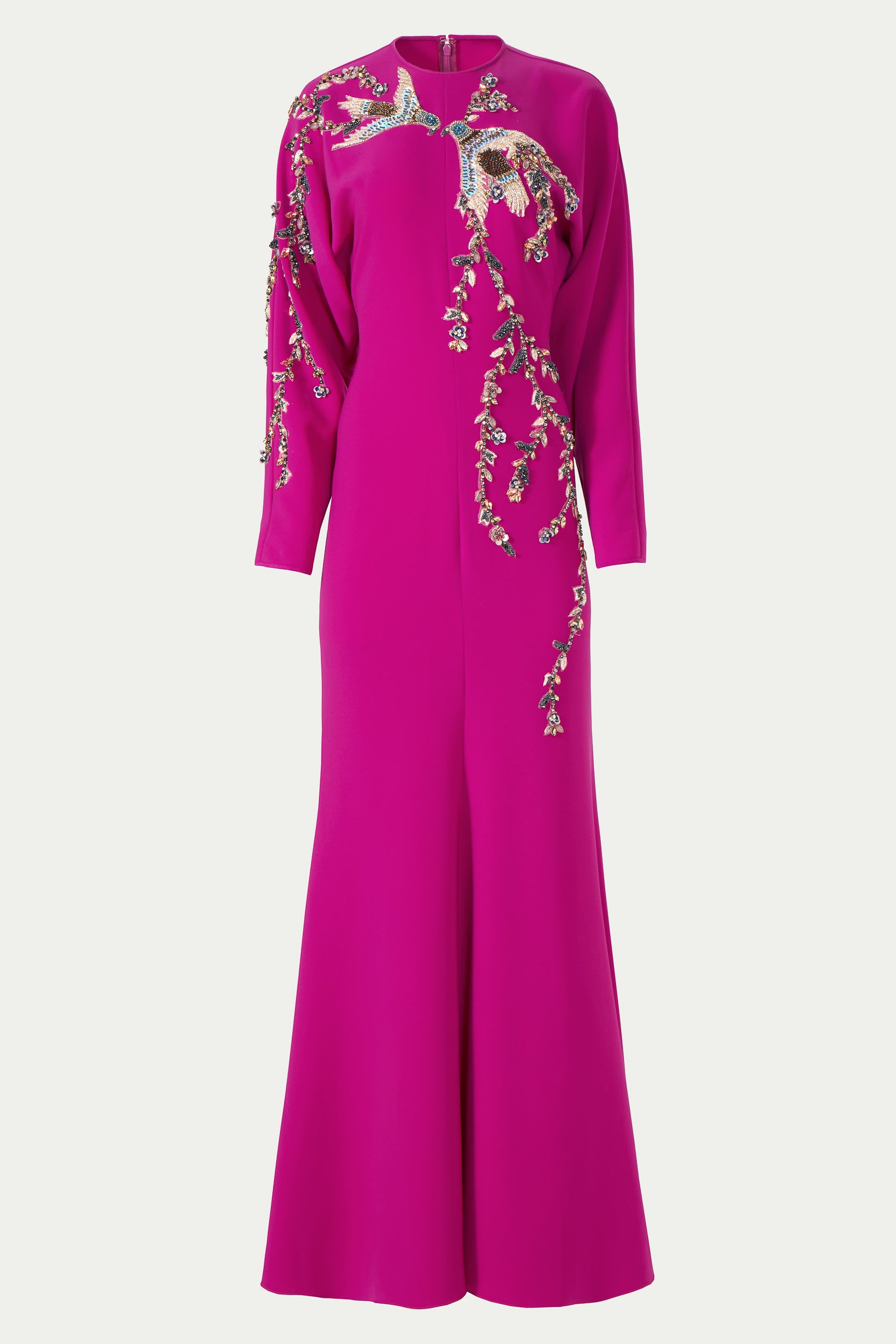 Marla Crepe Crystal Appliqué Gown