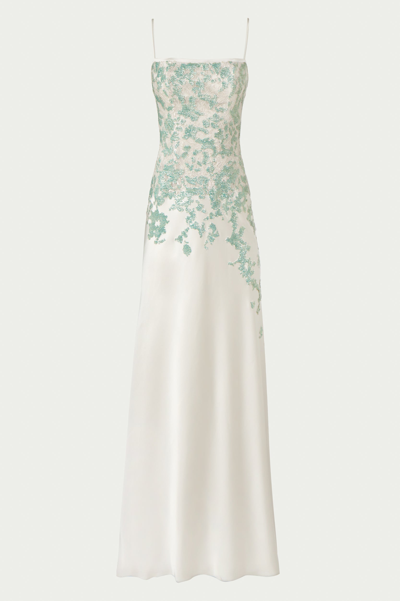 Jennan Sequined Lace Satin Gown