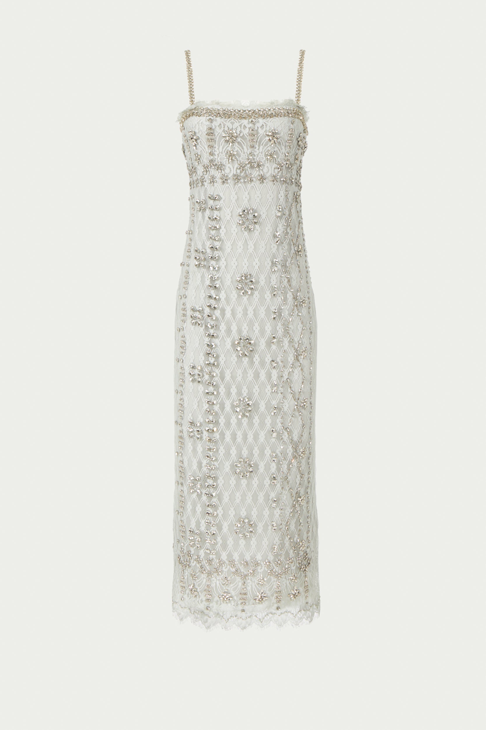 Leona Beaded French Lace Cami Midi Dress