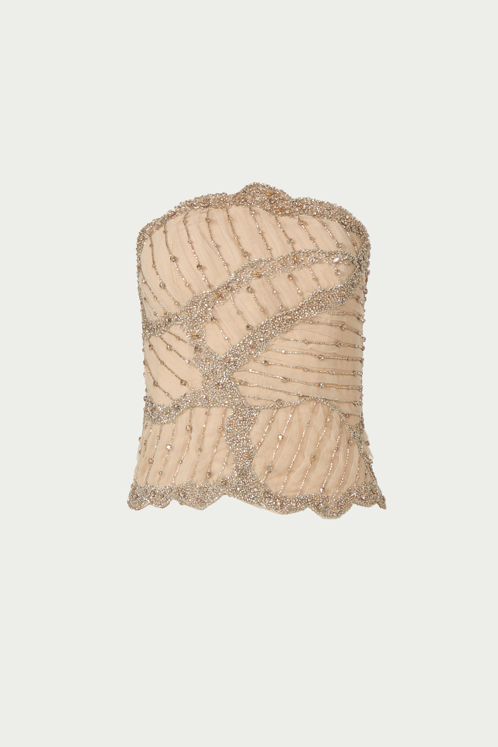 Fiori Crystal Silk Georgette Bustier