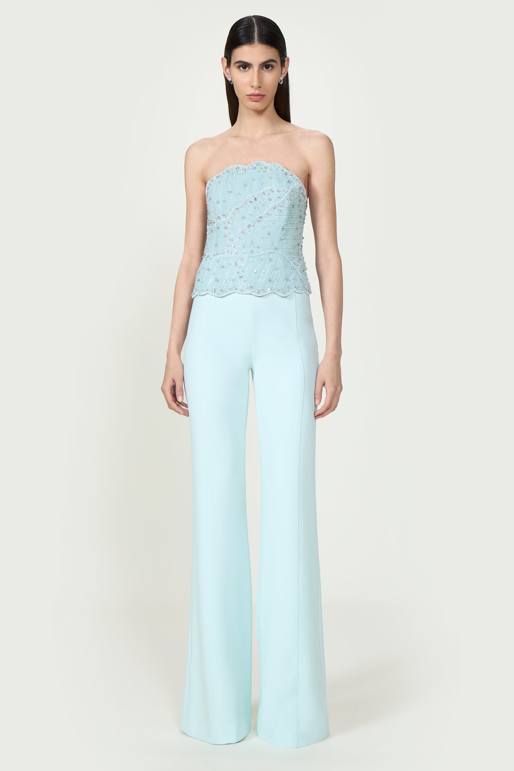 Fiori Crystal Silk Georgette Bustier