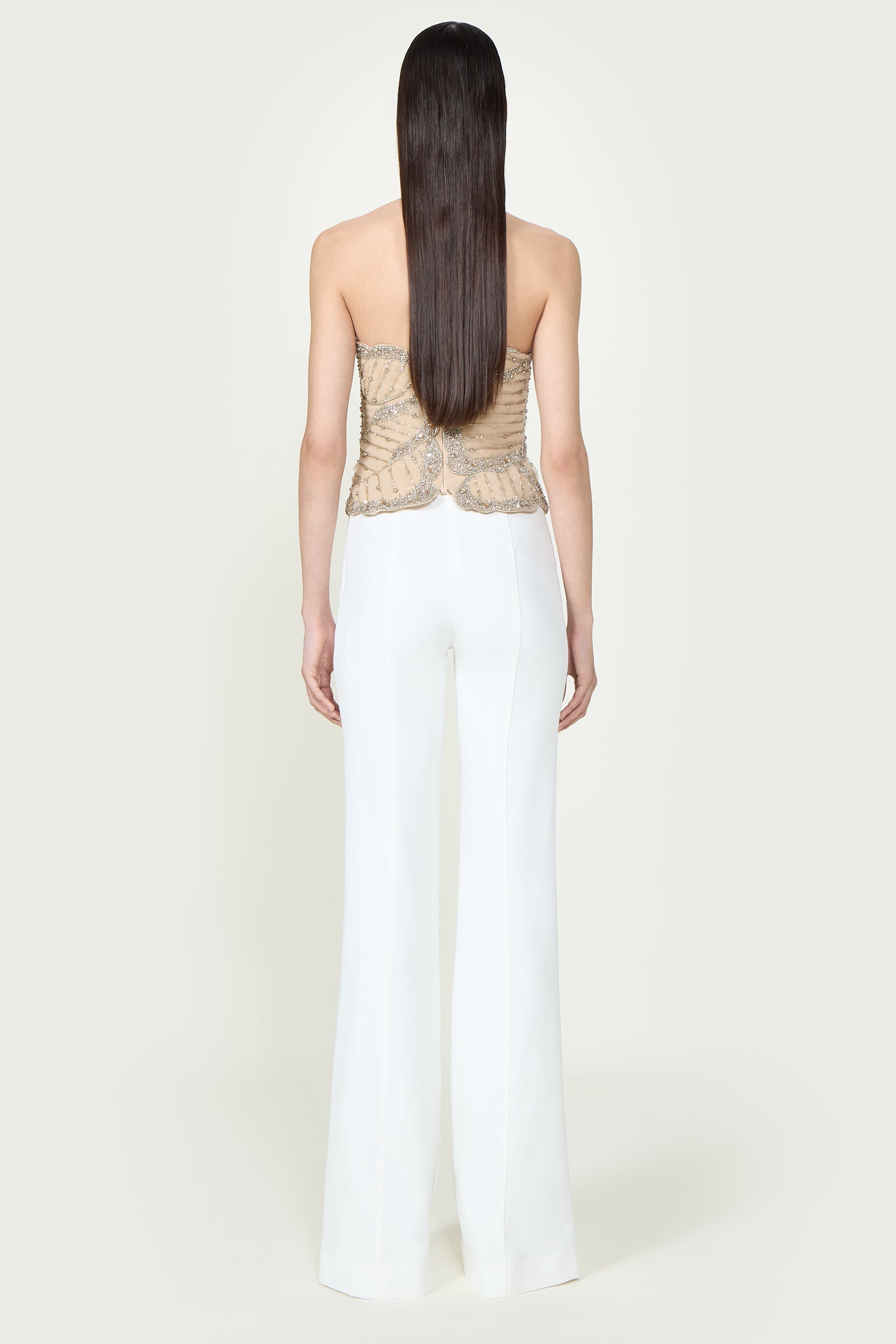 Fiori Crystal Silk Georgette Bustier