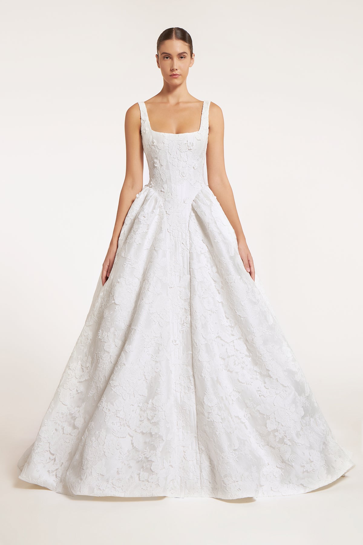 Thena Lace Silk Mikado Ball Gown