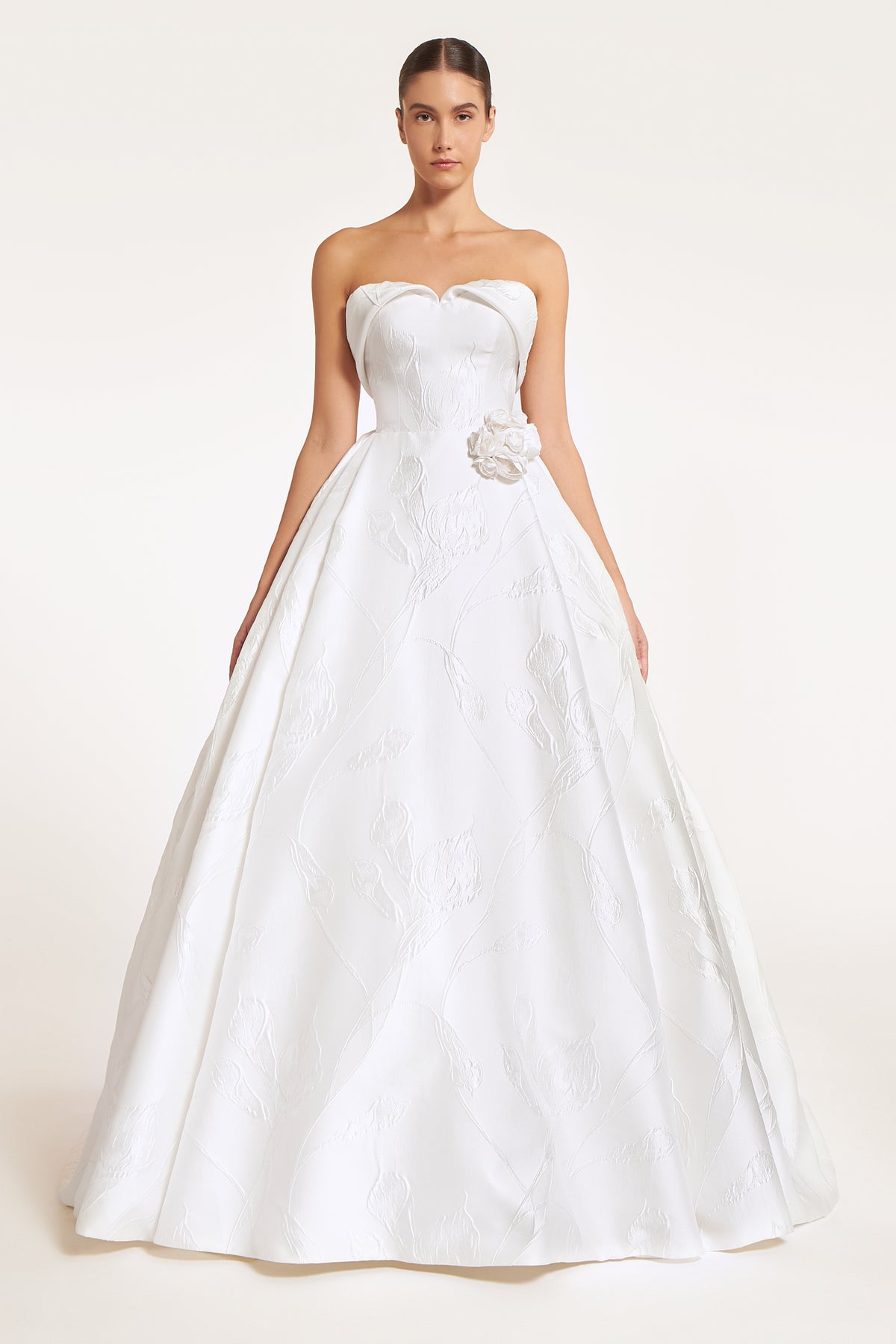 Rhodanthe Silk Brocade Strapless Ball Gown
