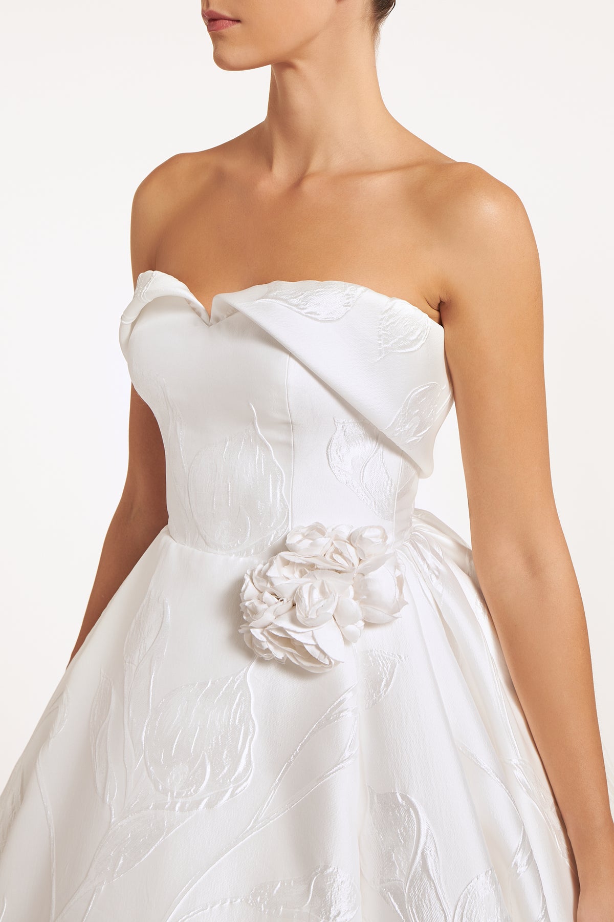 Rhodanthe Silk Brocade Strapless Ball Gown