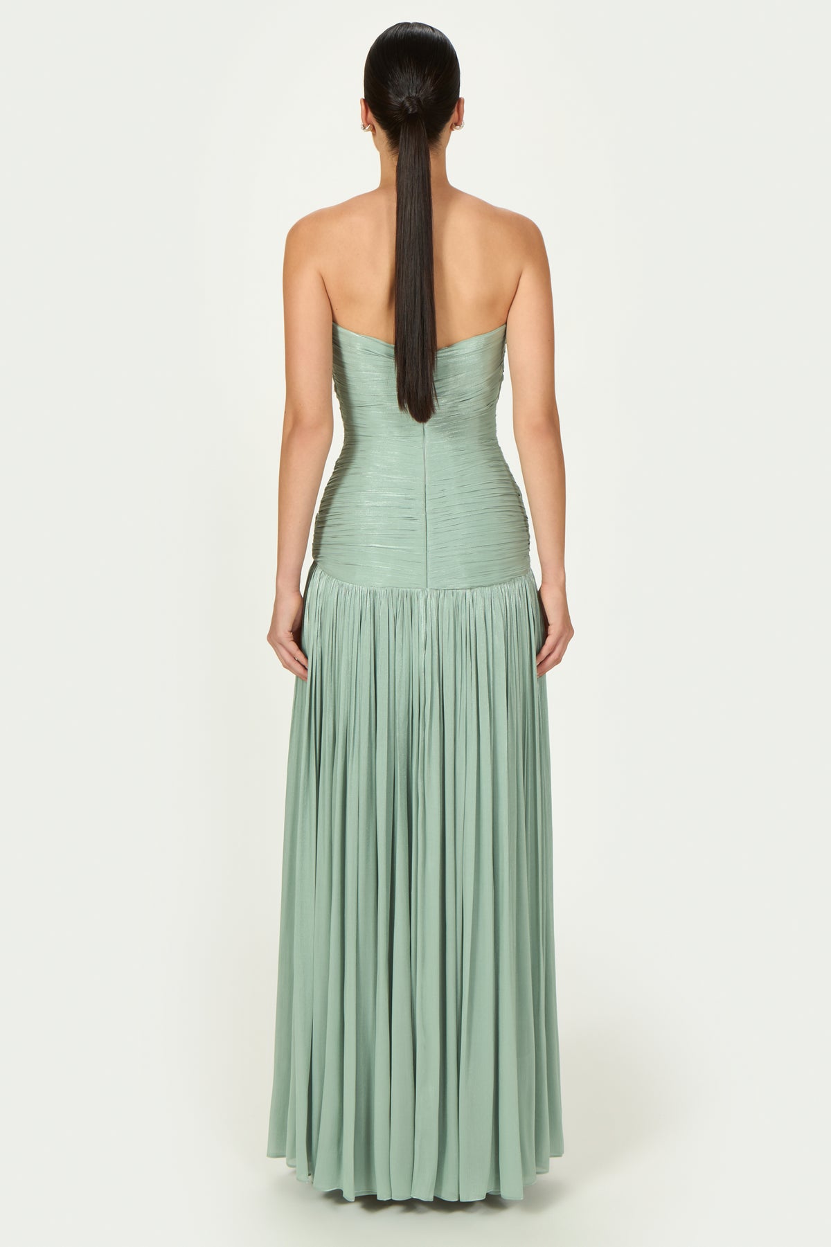 Minari Lurex Georgette Strapless Gown