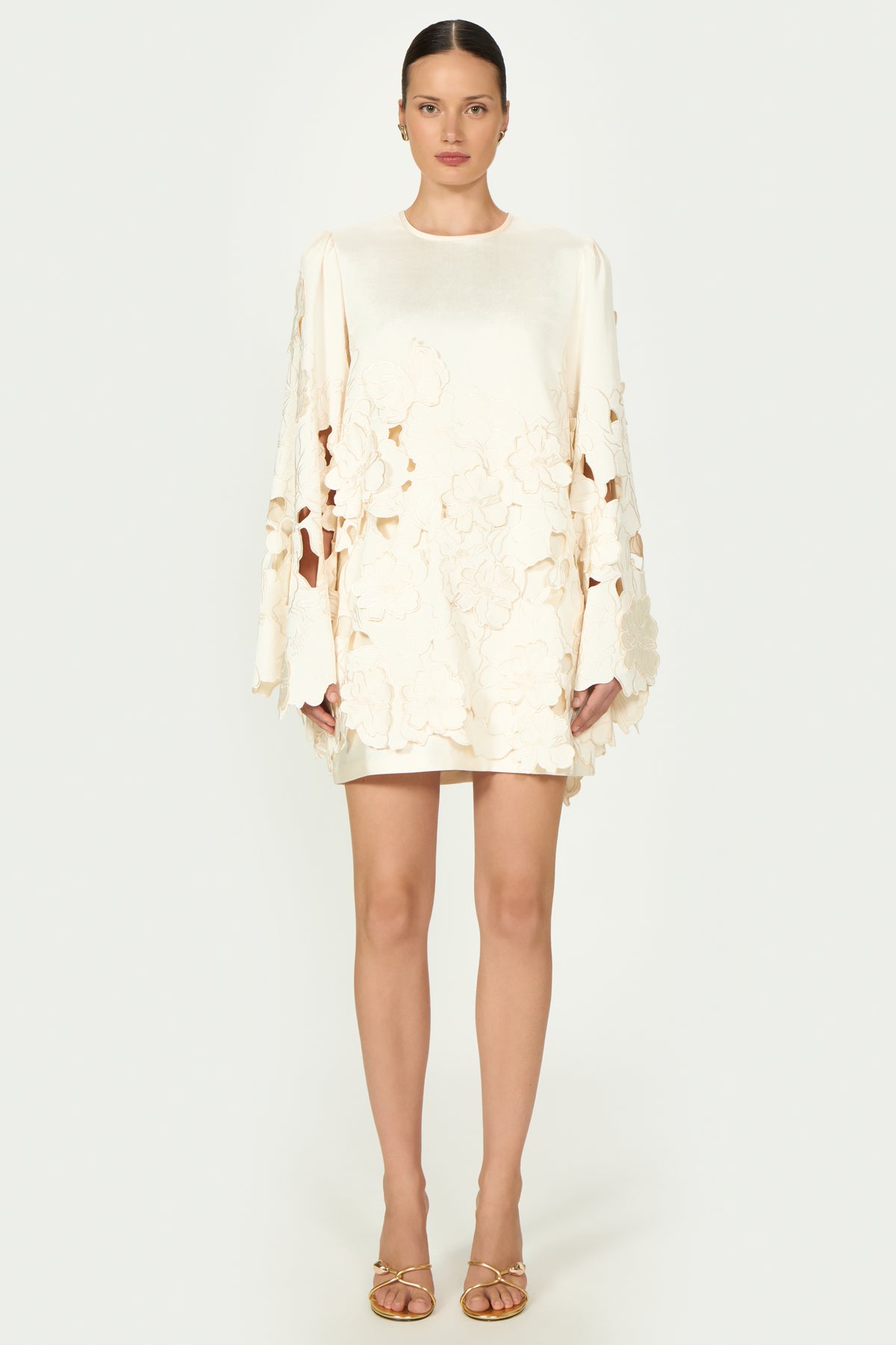 Claudie Floral-Cut Satin Tunic