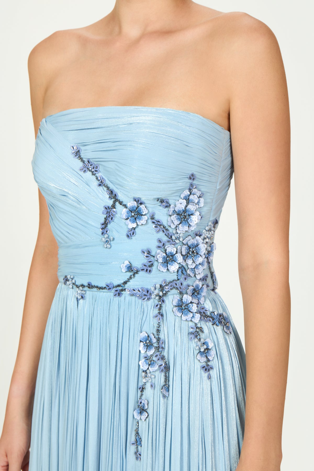 Lenina Lurex Georgette  Sequin Applique Gown