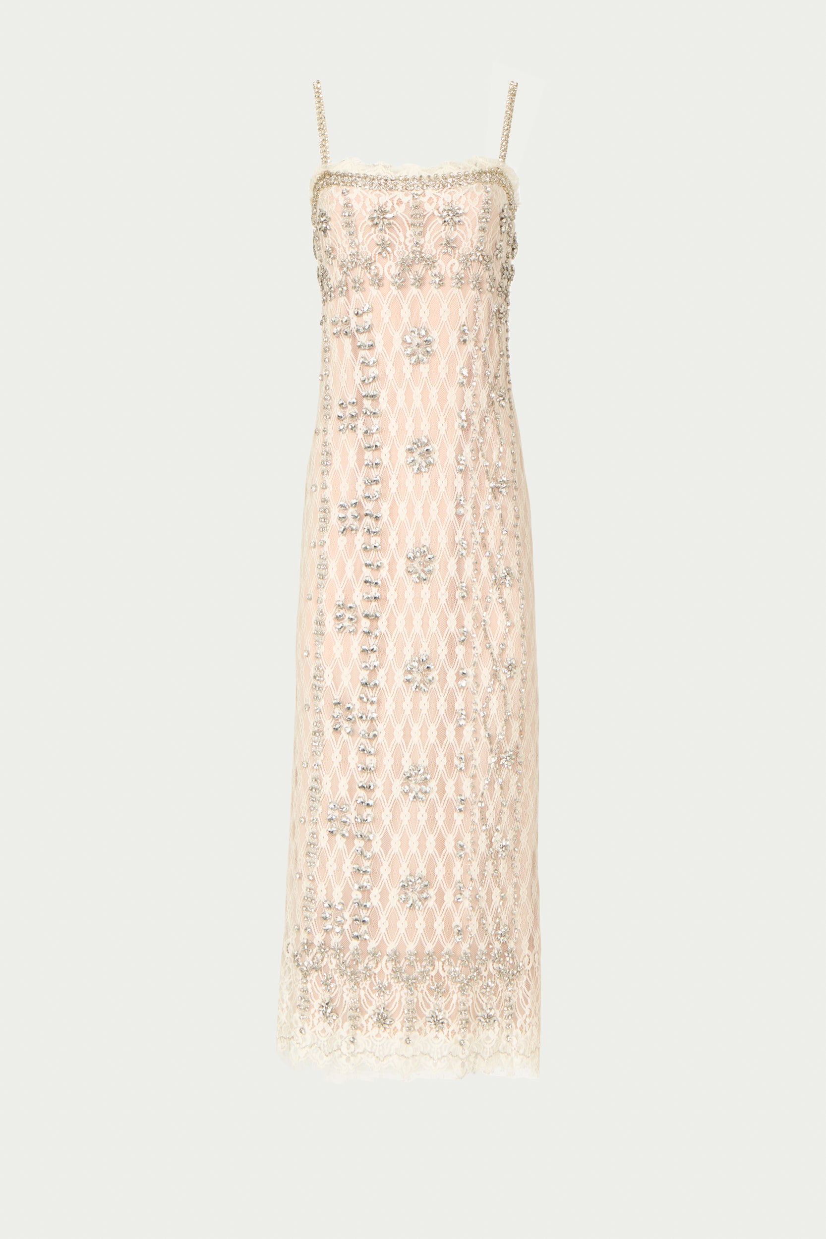 Leona Beaded French Lace Cami Midi Dress