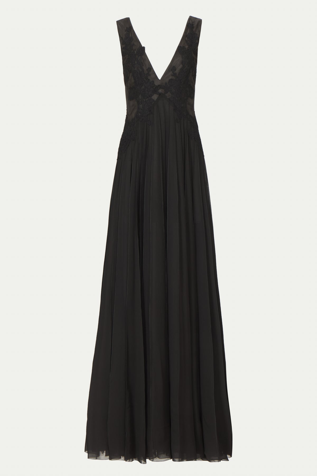 Linsa Silk Georgette Lace Applique Gown