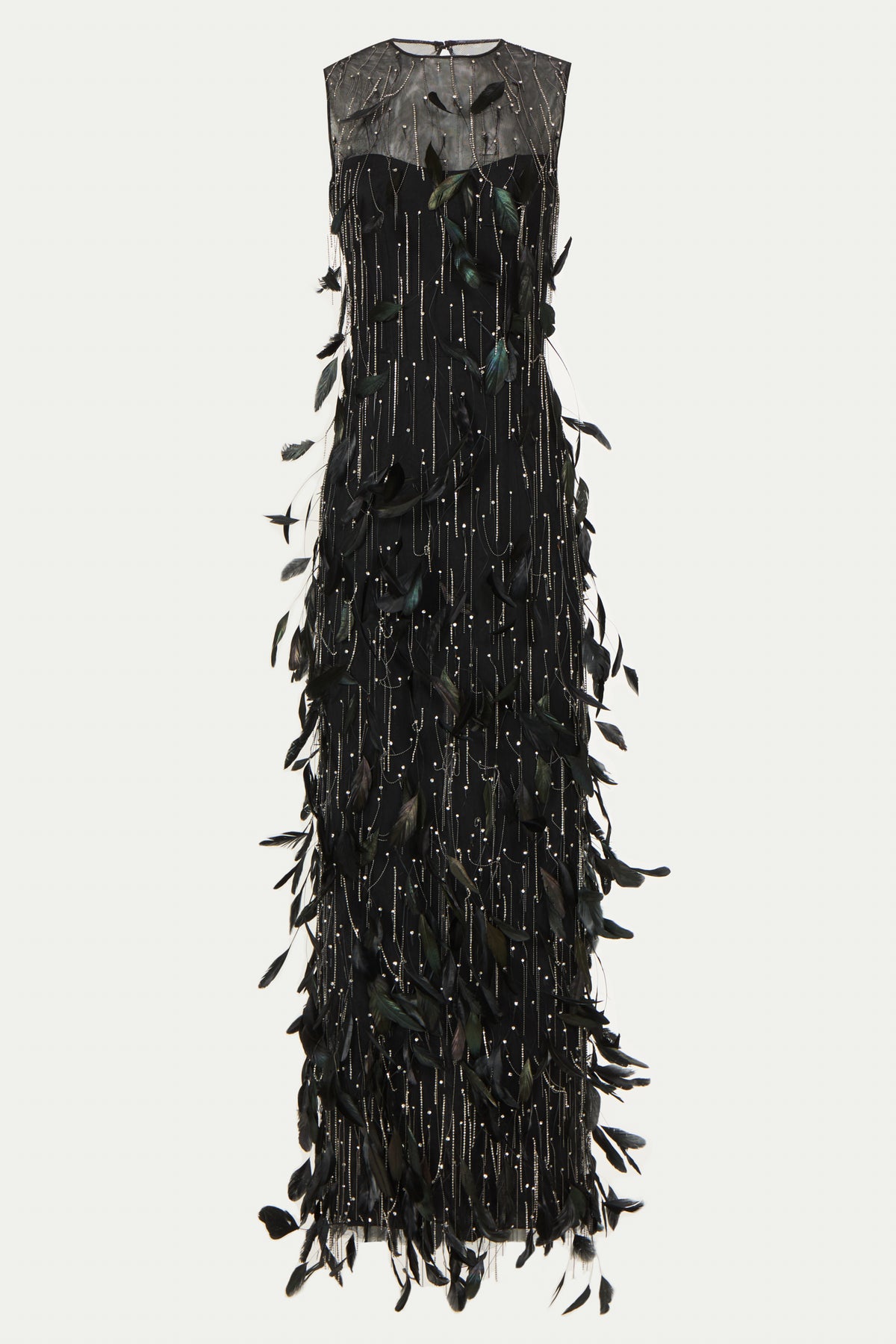 Renia French Tulle Feathers Gown