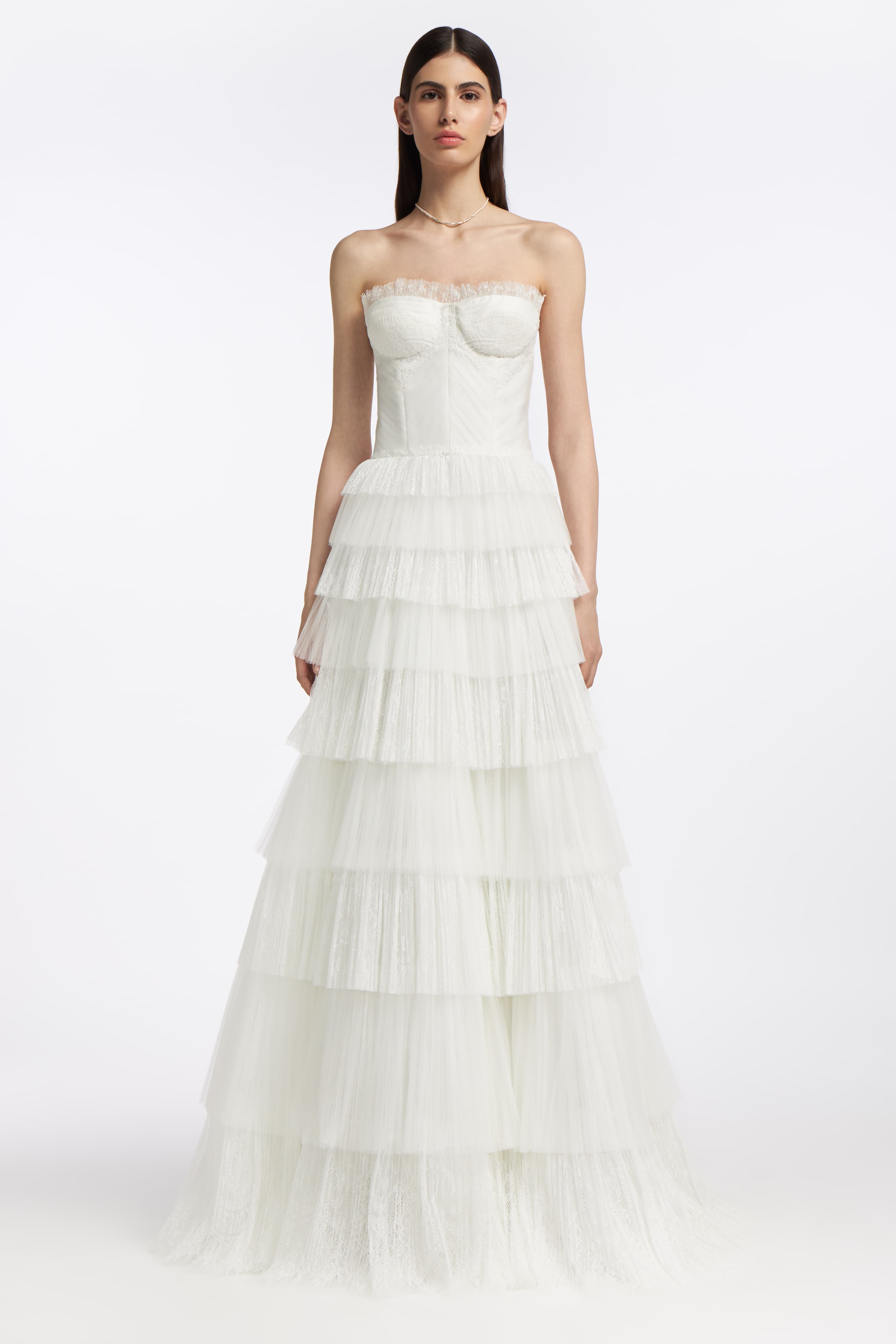 Ismene Plissé French Tulle Gown