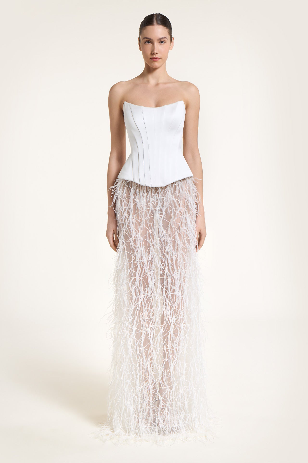 Nira Satin Duchesse Strapless Bustier
