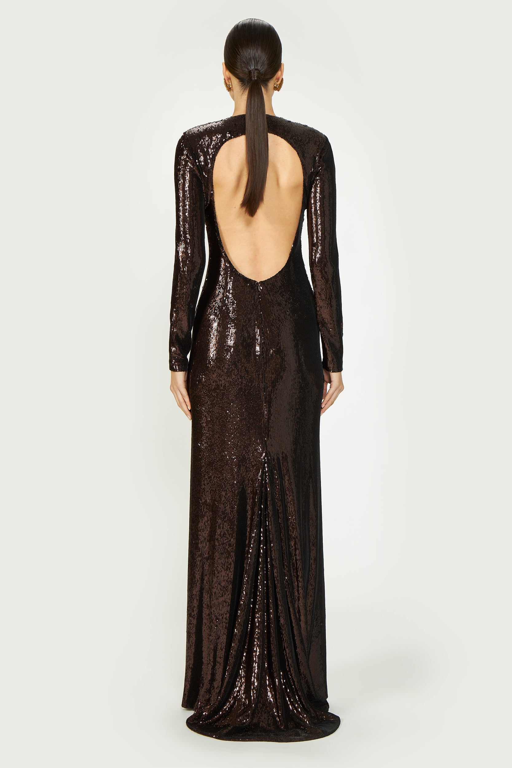 Kiera Open-Back Sequin Gown