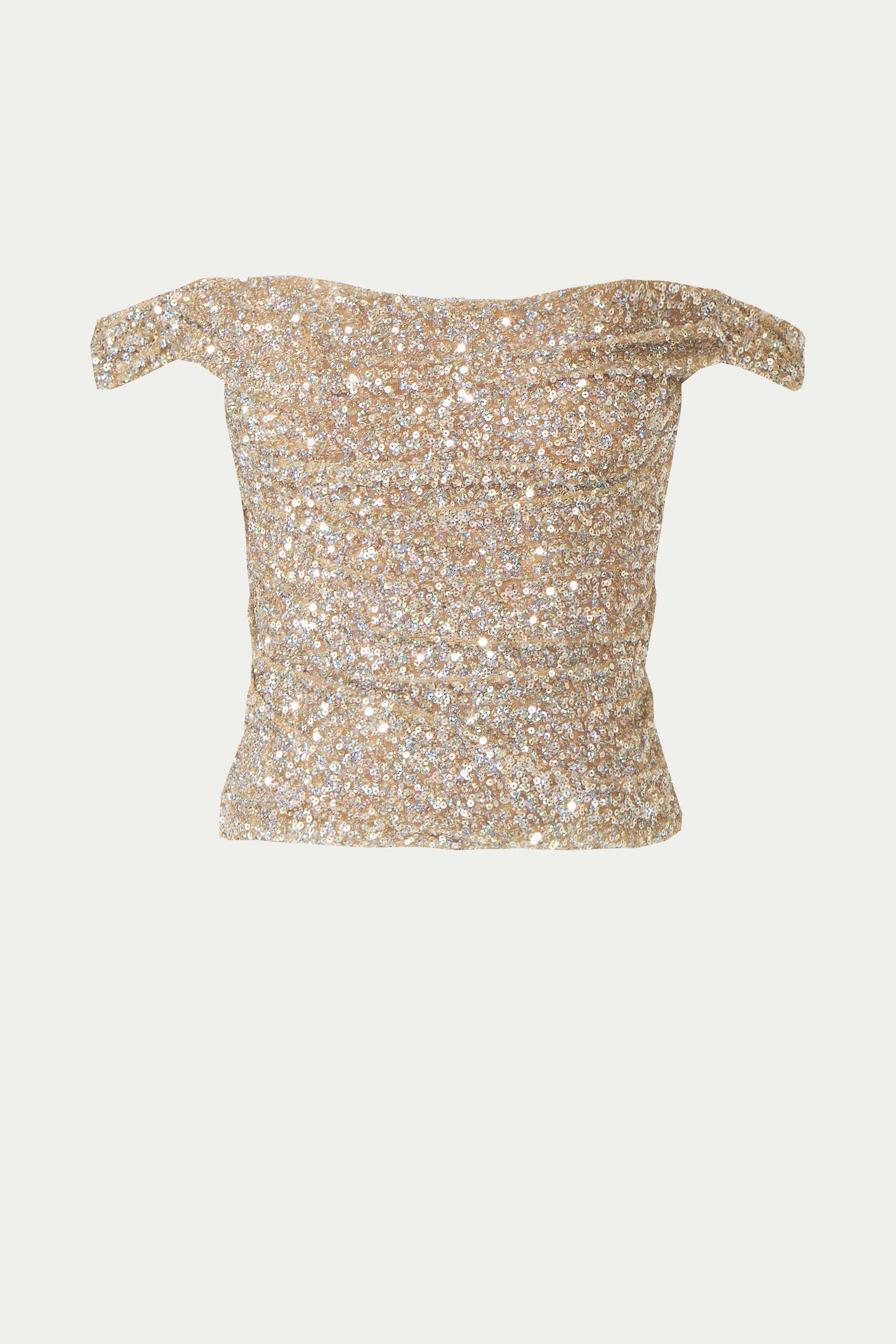 Nia Sequin Off Shoulder Corset Top