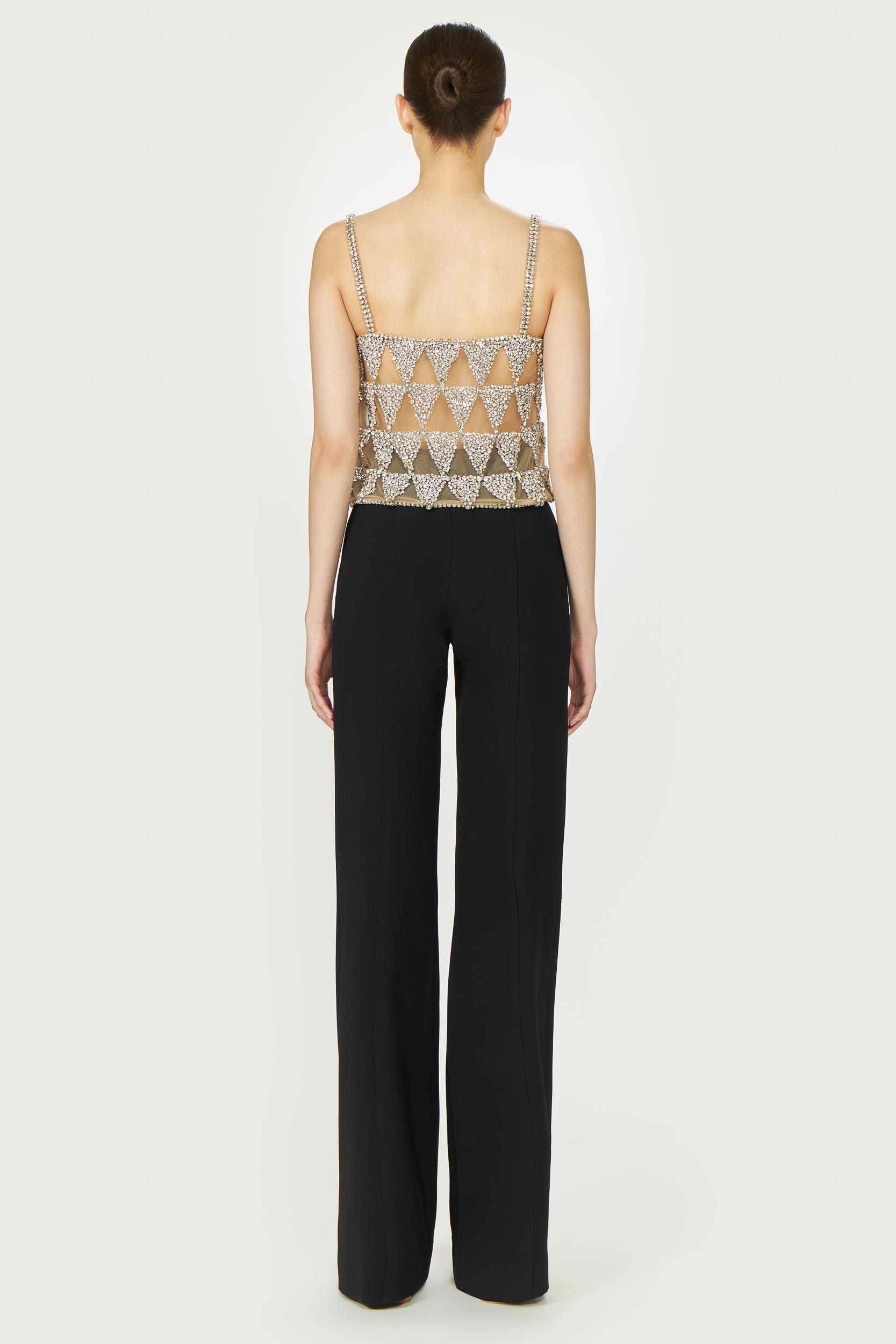 Villie Crystal Tulle Cropped Top