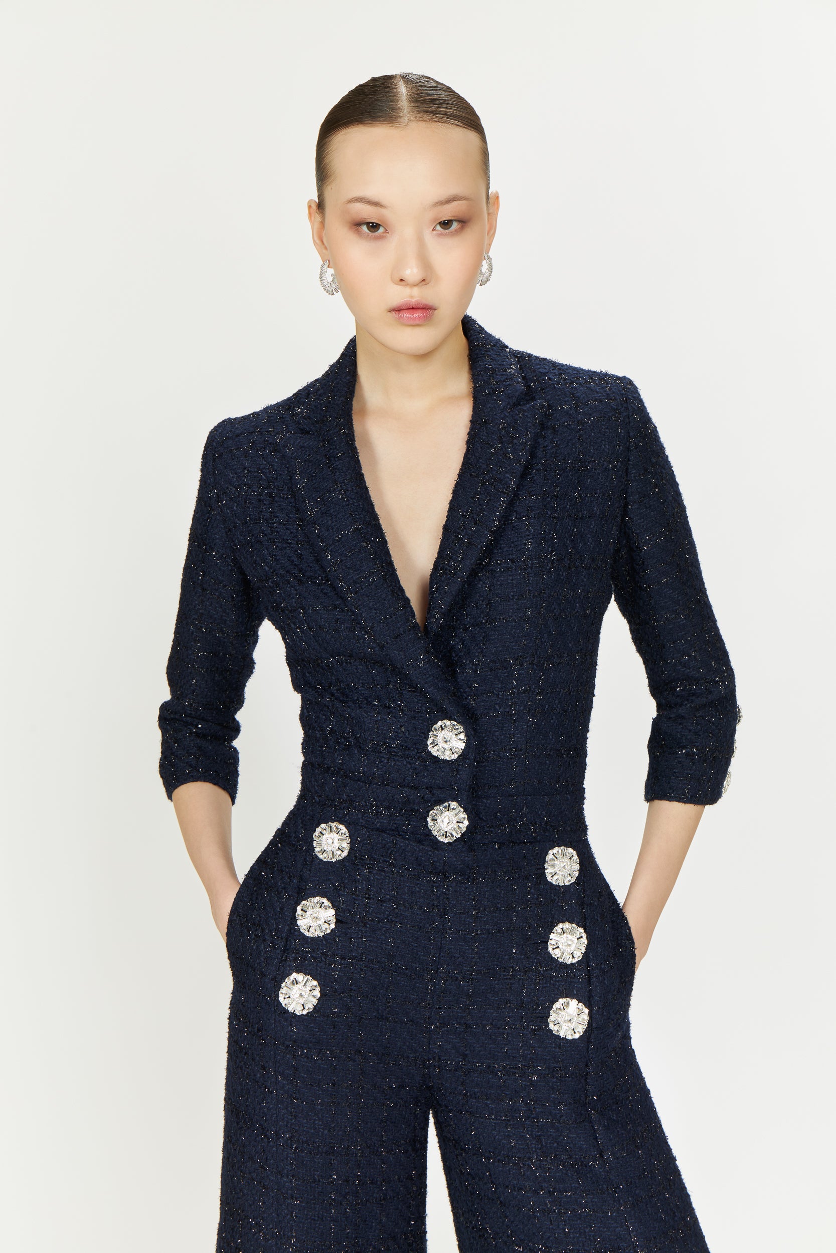 Emilia Lurex Tweed Jumpsuit