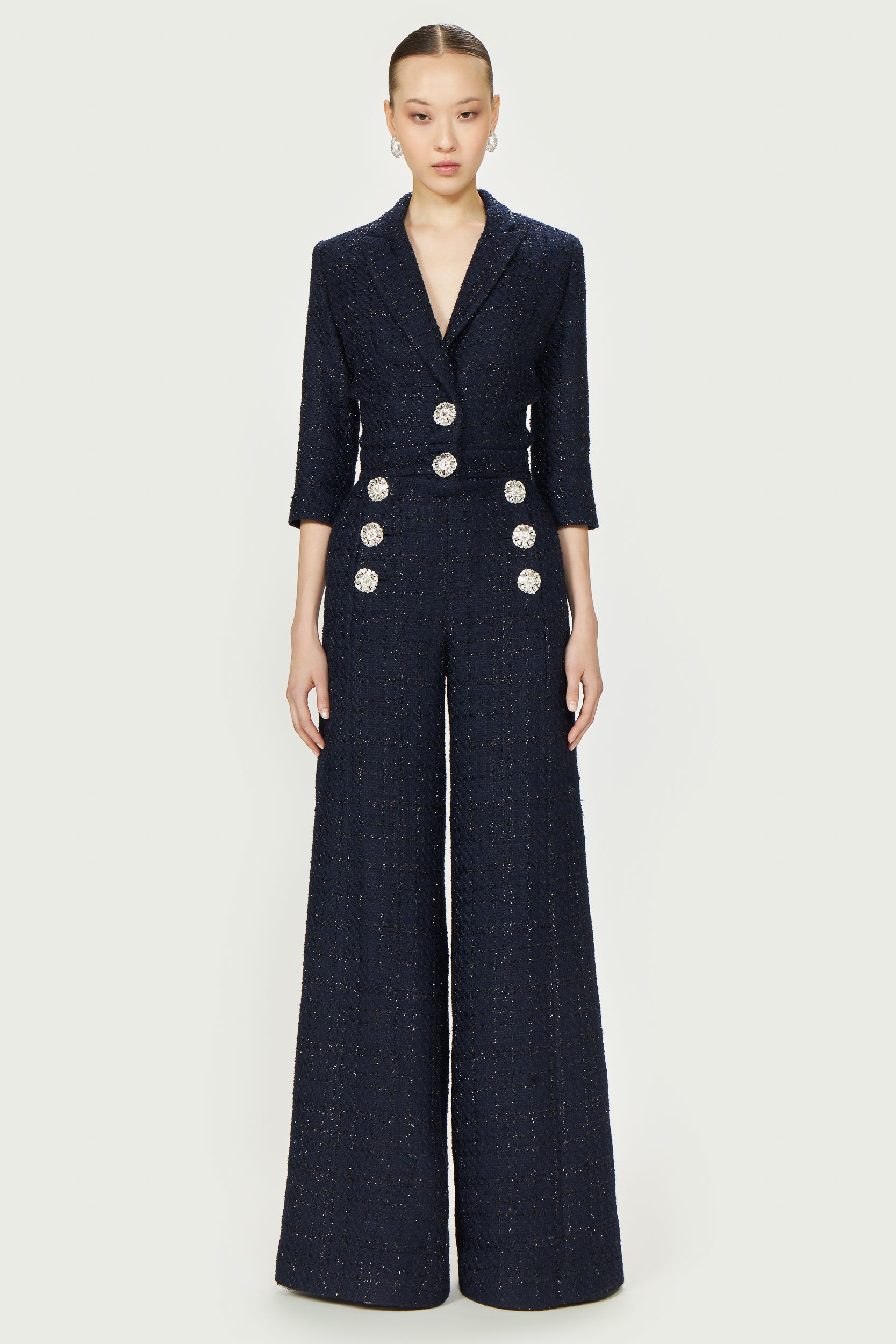 Emilia Lurex Tweed Jumpsuit