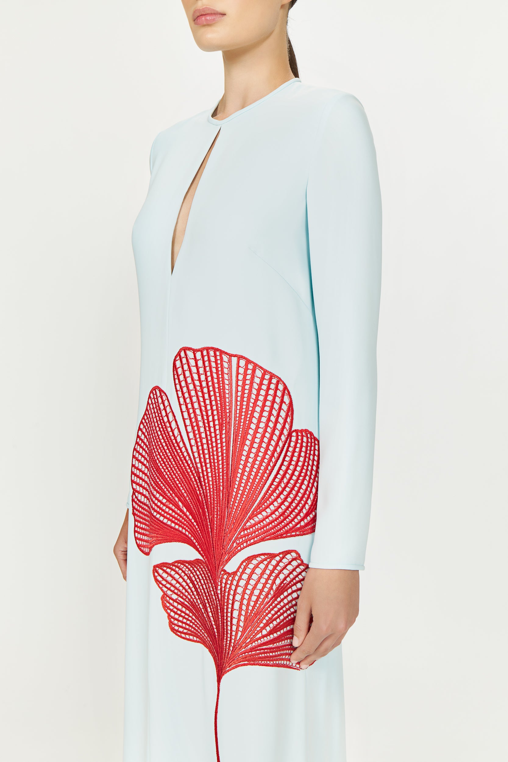 Adeline Crepe Keyhole Gown