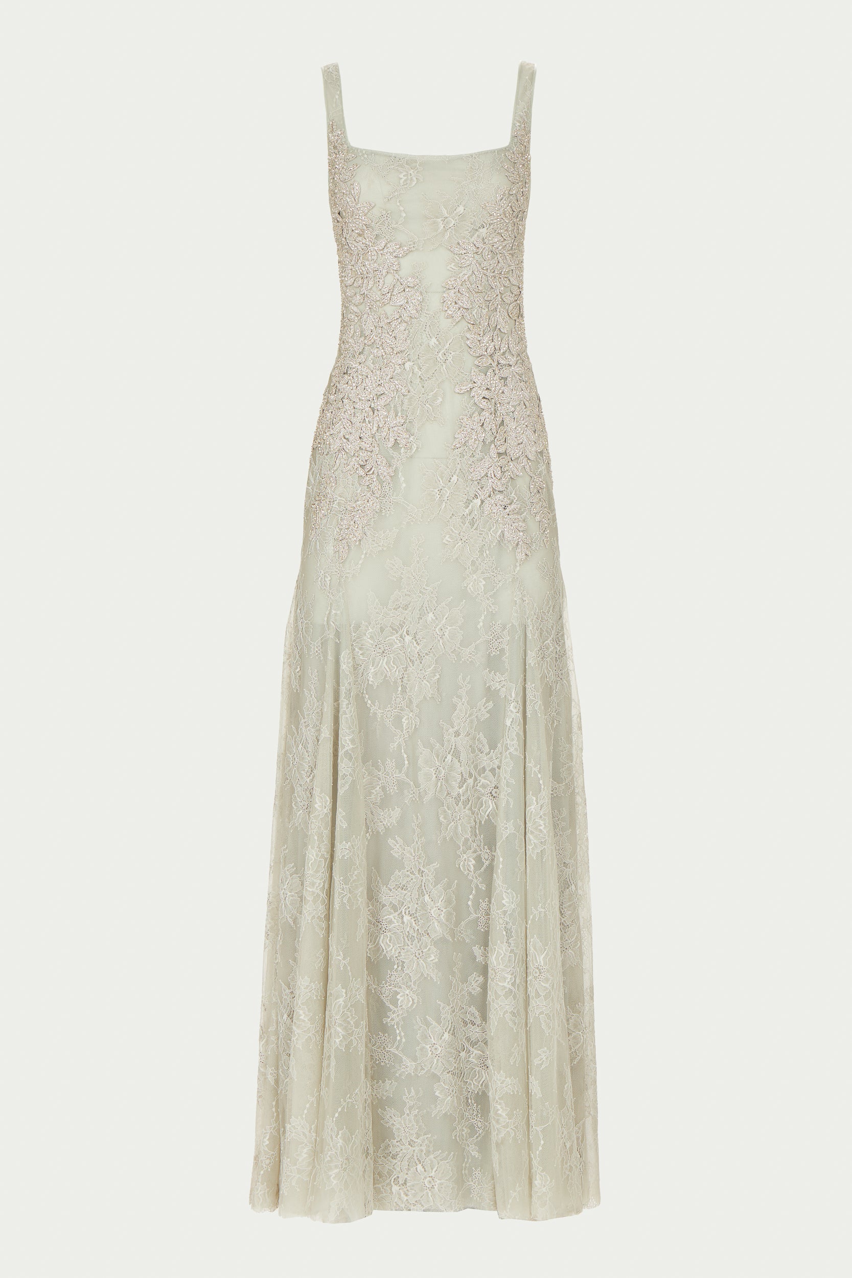Elysia Lace Square-Neck Gown