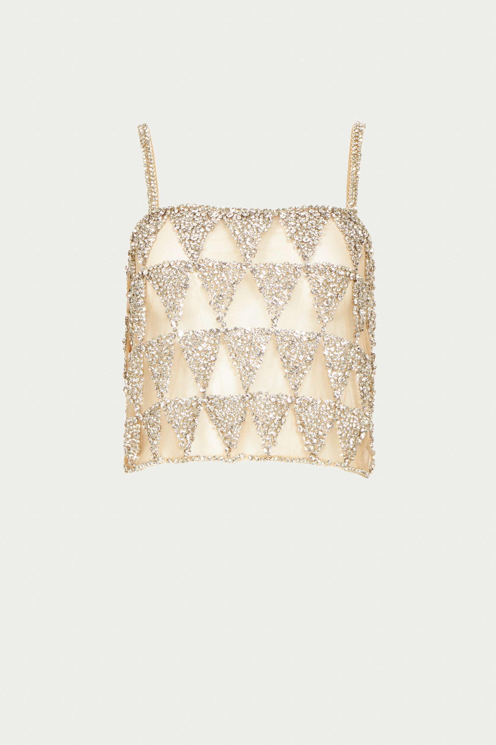 Villie Crystal Tulle Cropped Top