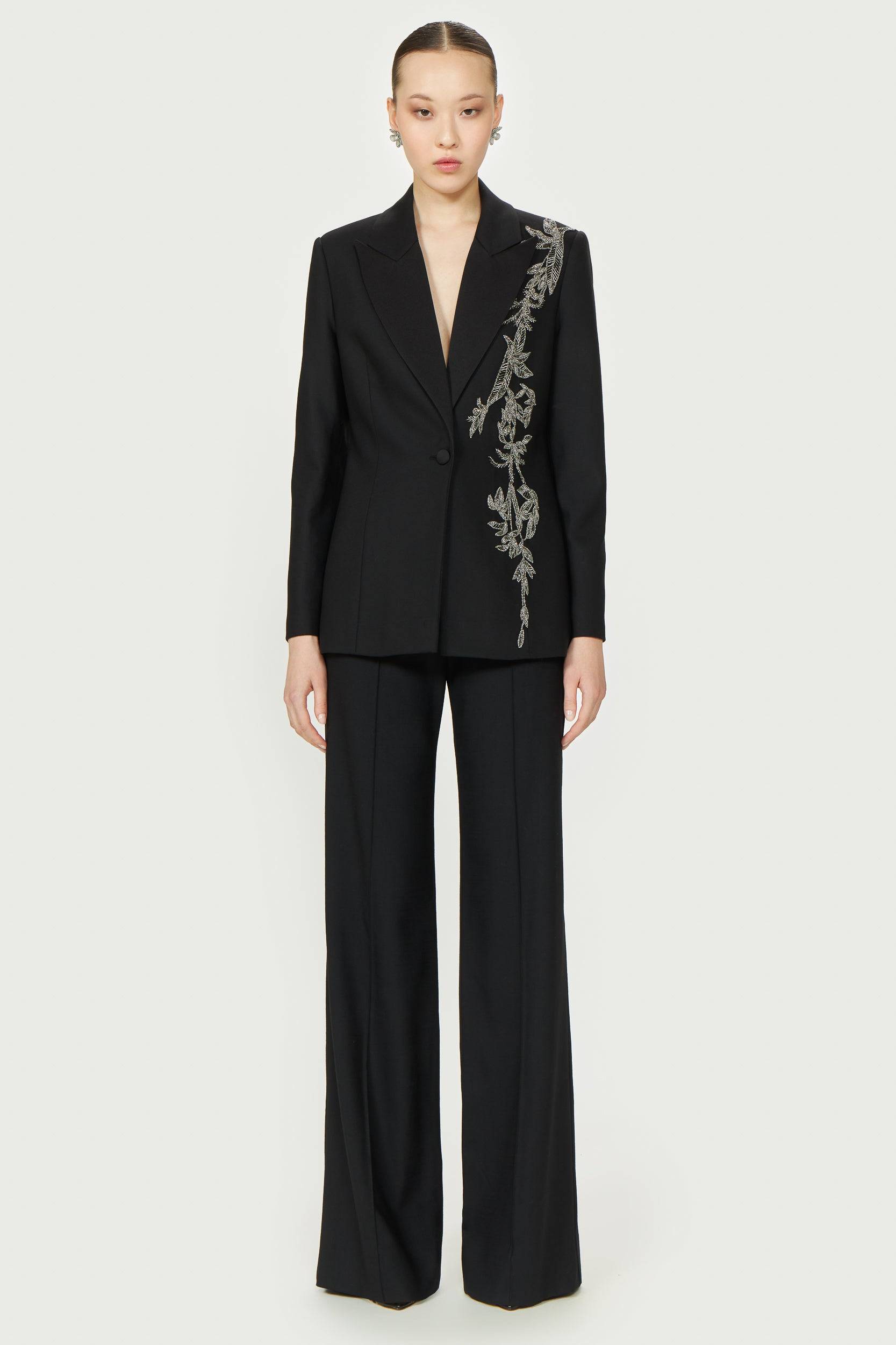 Daline Wool Tailored Wide-Leg Trousers