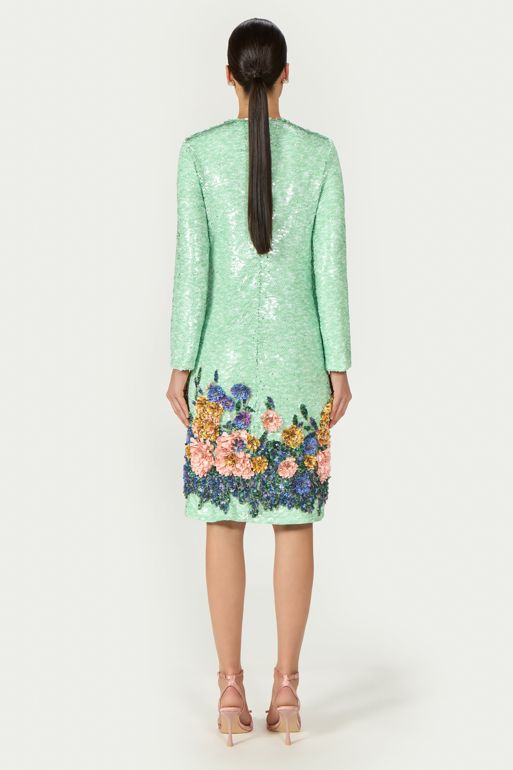 Arla Sequin Floral Midi Dress