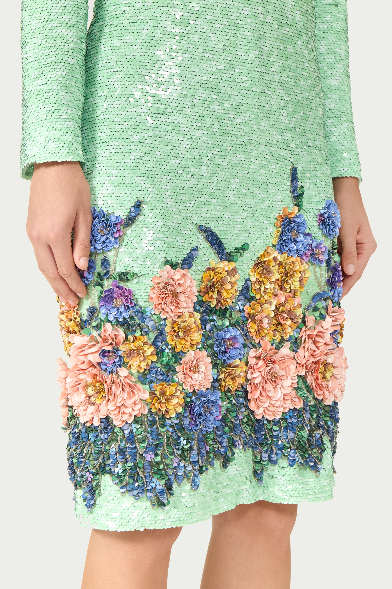 Arla Sequin Floral Midi Dress