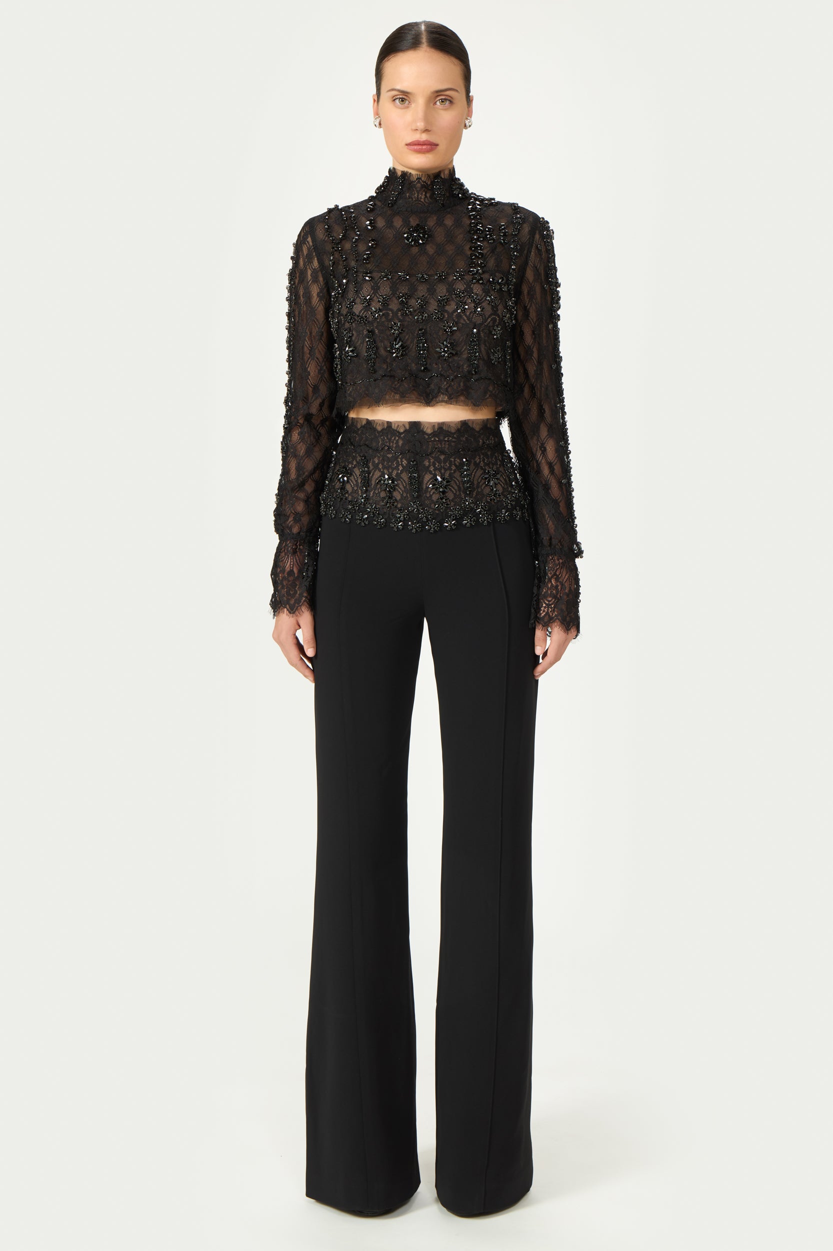 Emmy Beaded Crepe Trousers