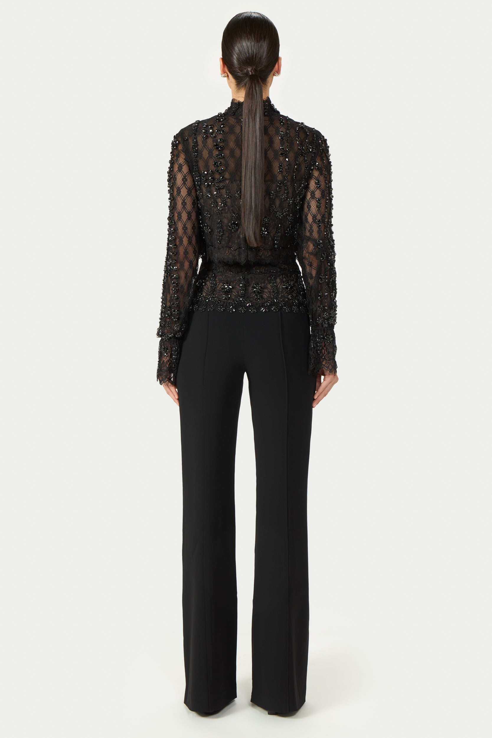 Emmy Beaded Crepe Trousers