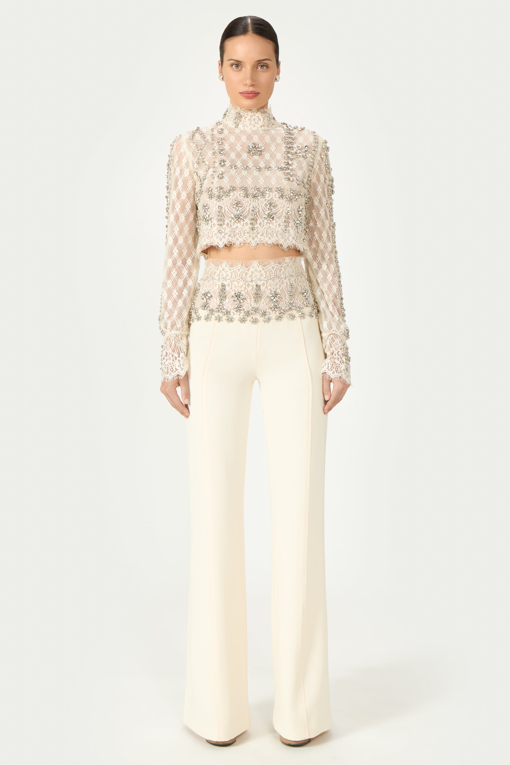 Emmy Beaded Crepe Trousers