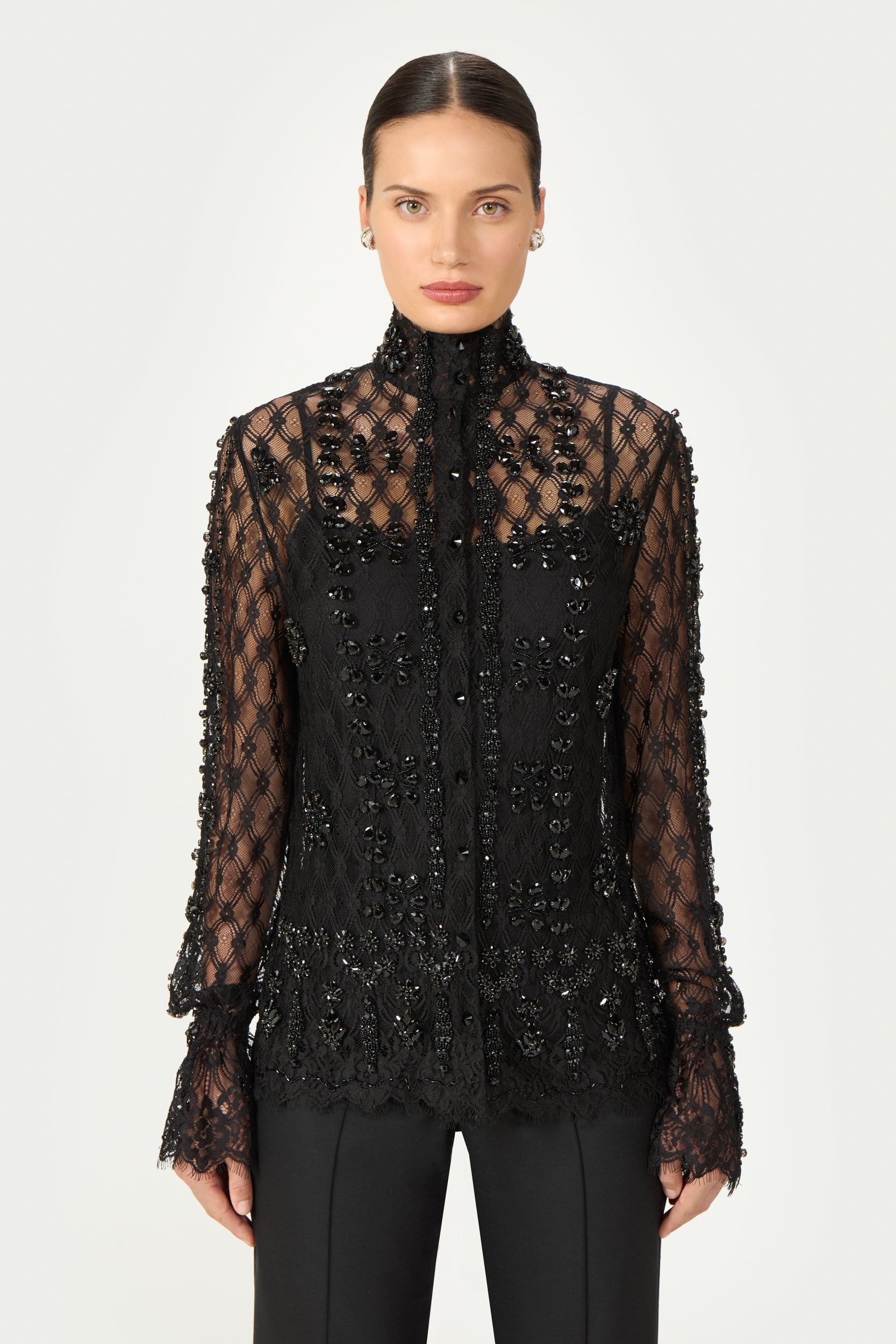 Lilou Beaded French Lace Shirt