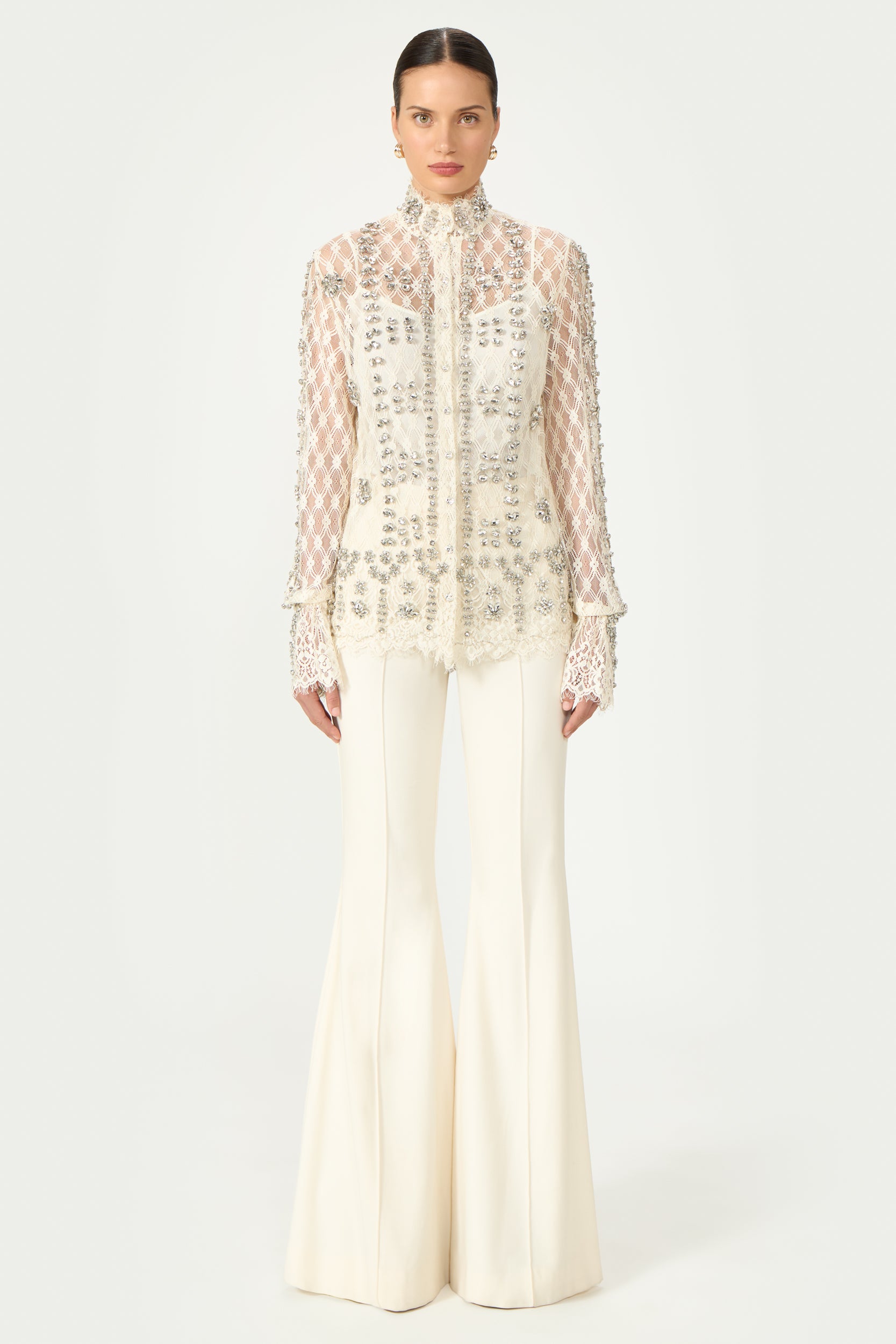 Lilou Beaded French Lace Shirt
