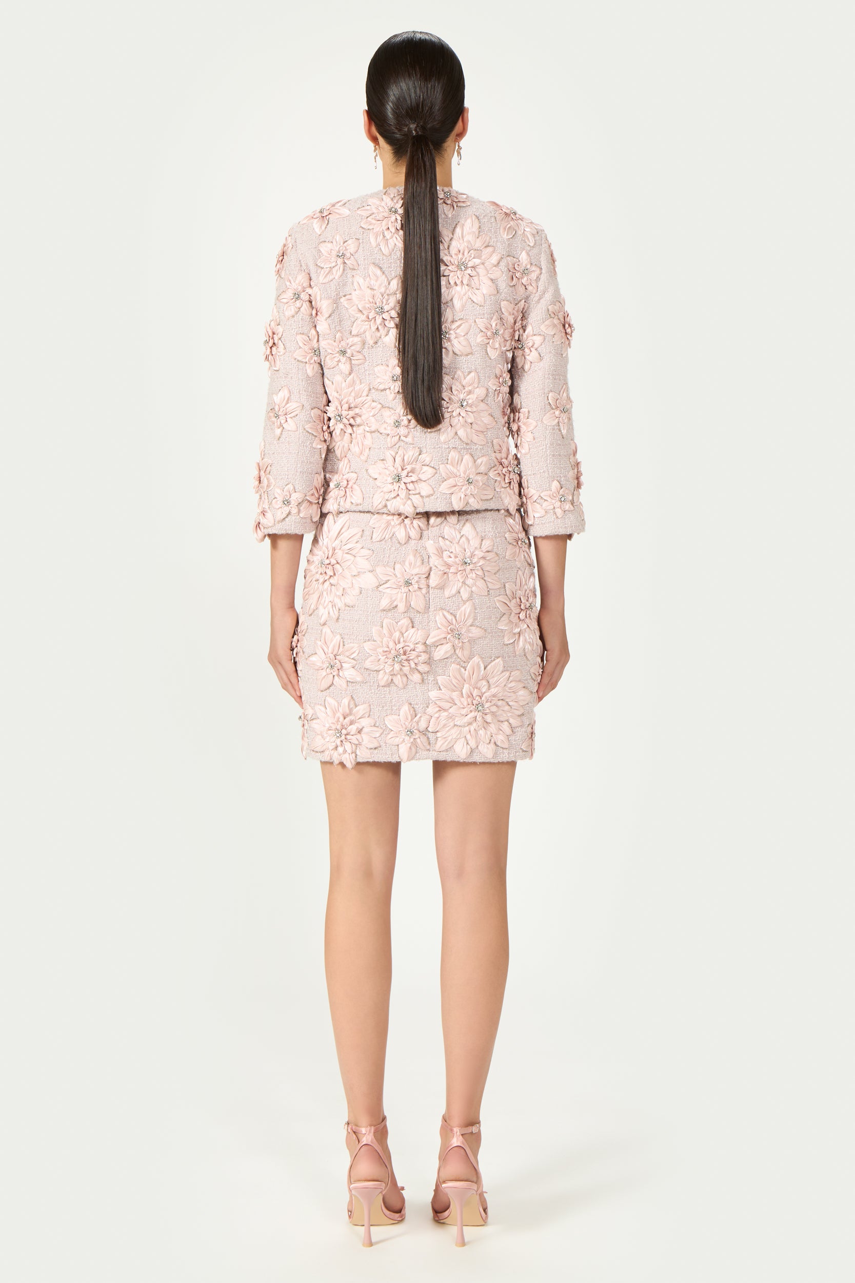 Adana Petal Lurex Satin Mini Skirt